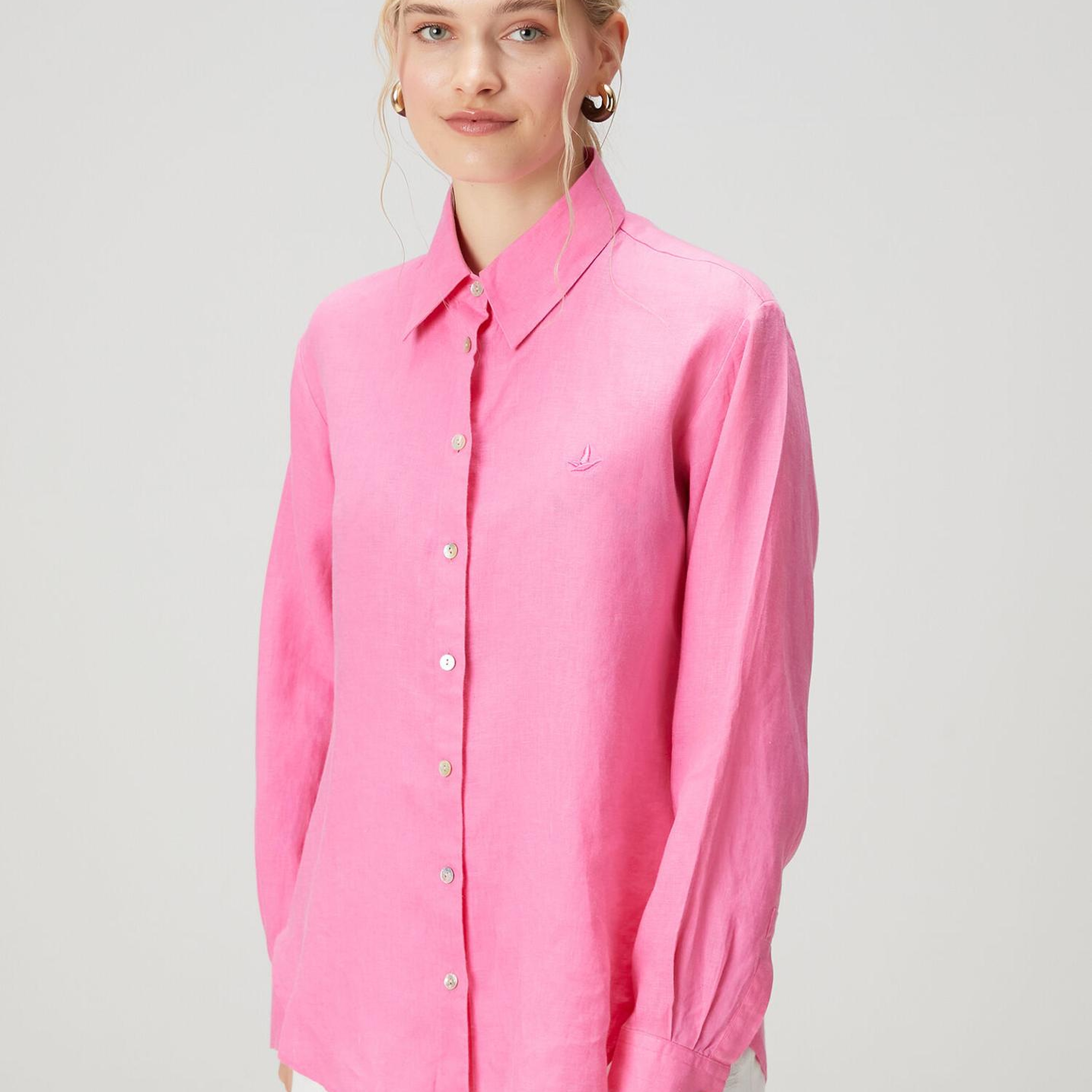 Beymen Club Kadın Pembe Keten Gömlek