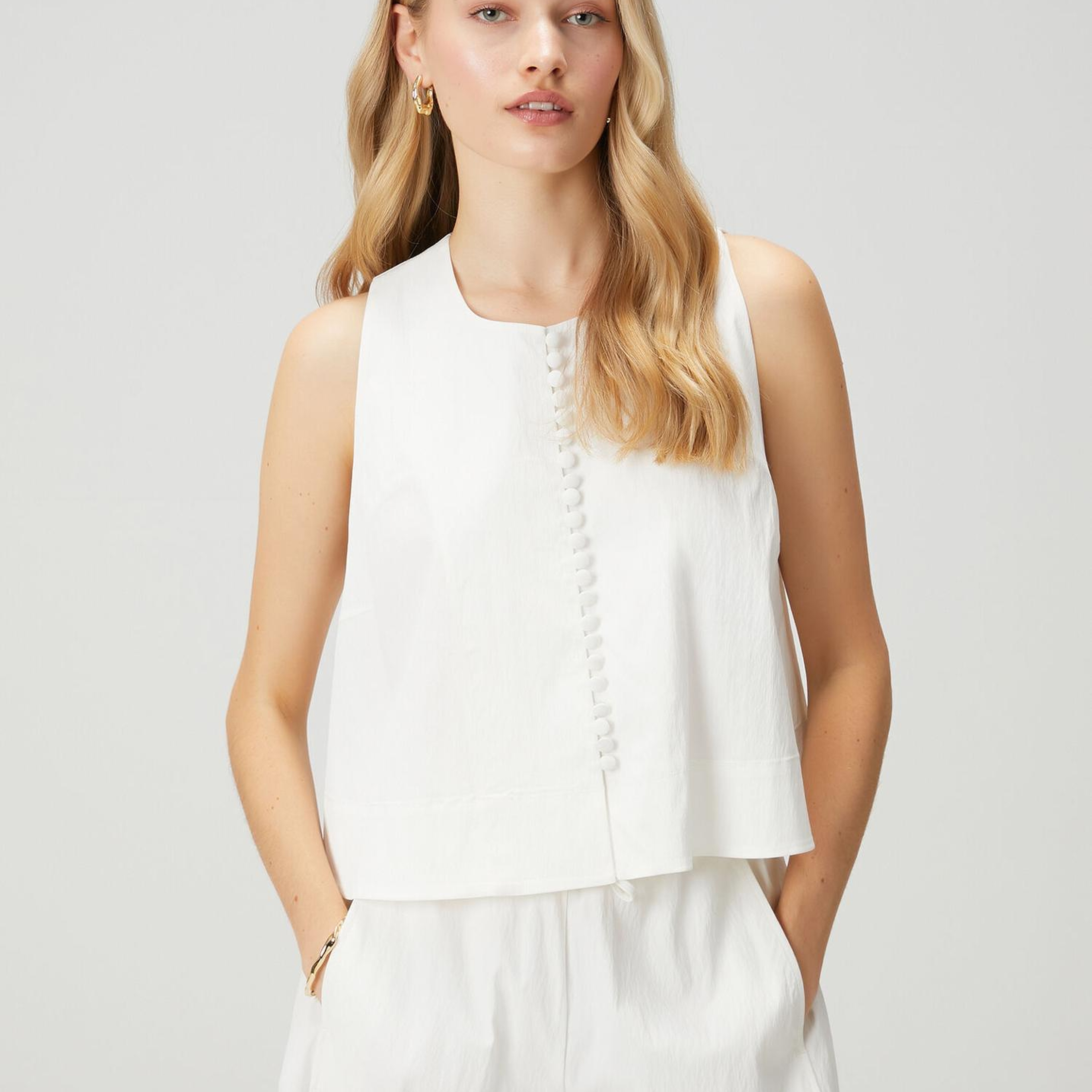 Beymen Club Kadın Kırık Beyaz Süs Düğmeli Gömlek