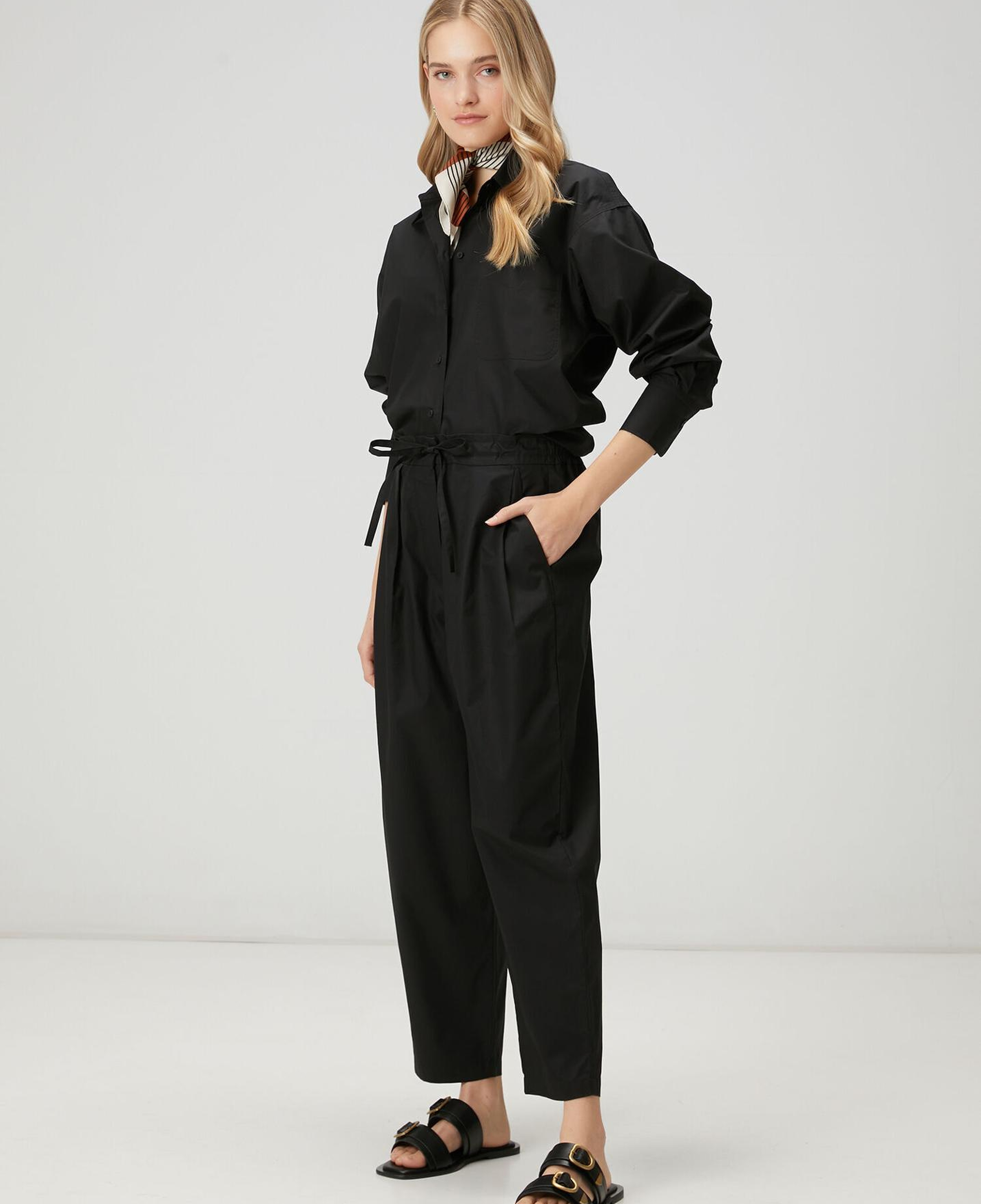 Beymen Club Kadın Siyah Saten Poplin Gömlek