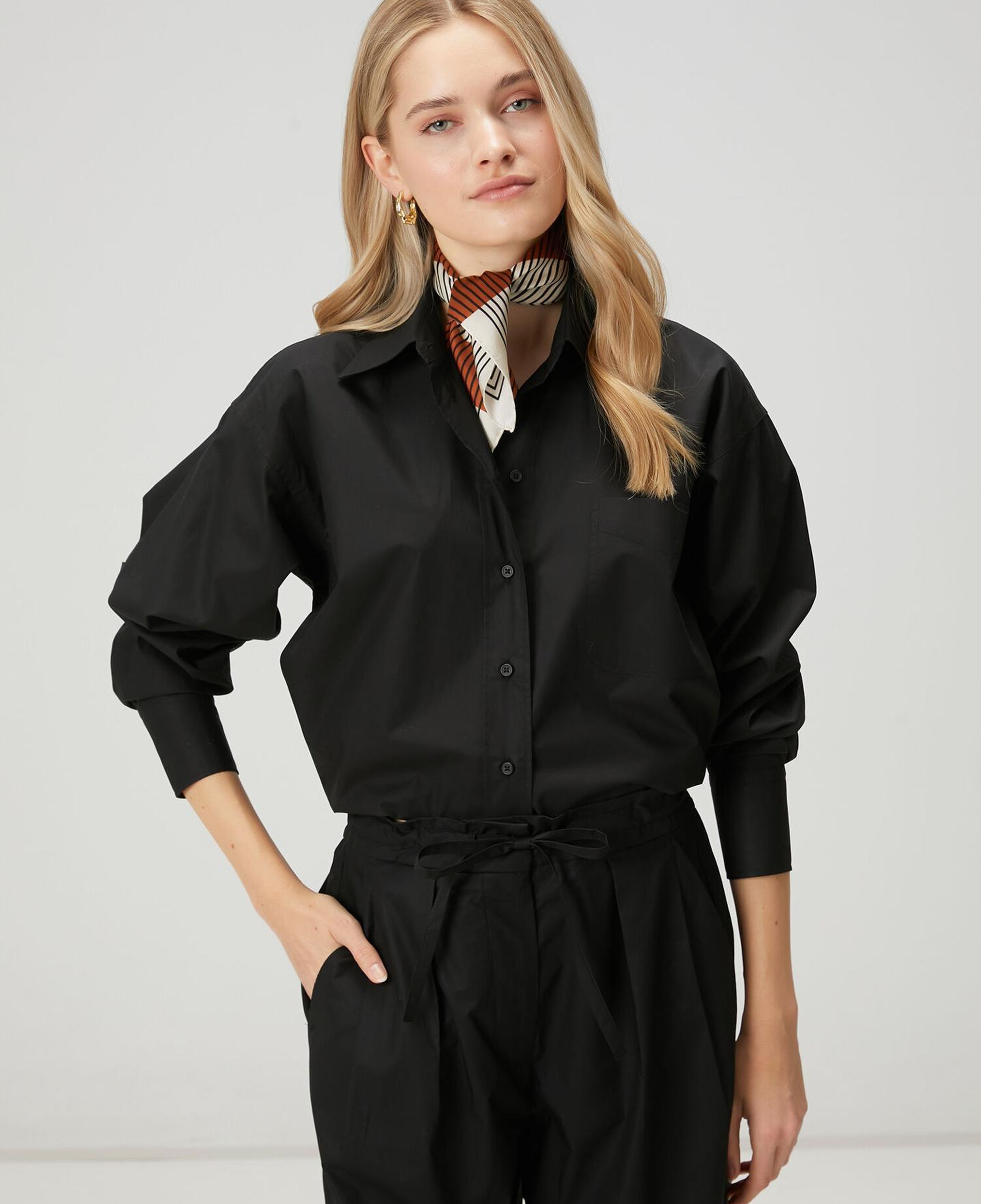 Beymen Club Kadın Siyah Saten Poplin Gömlek