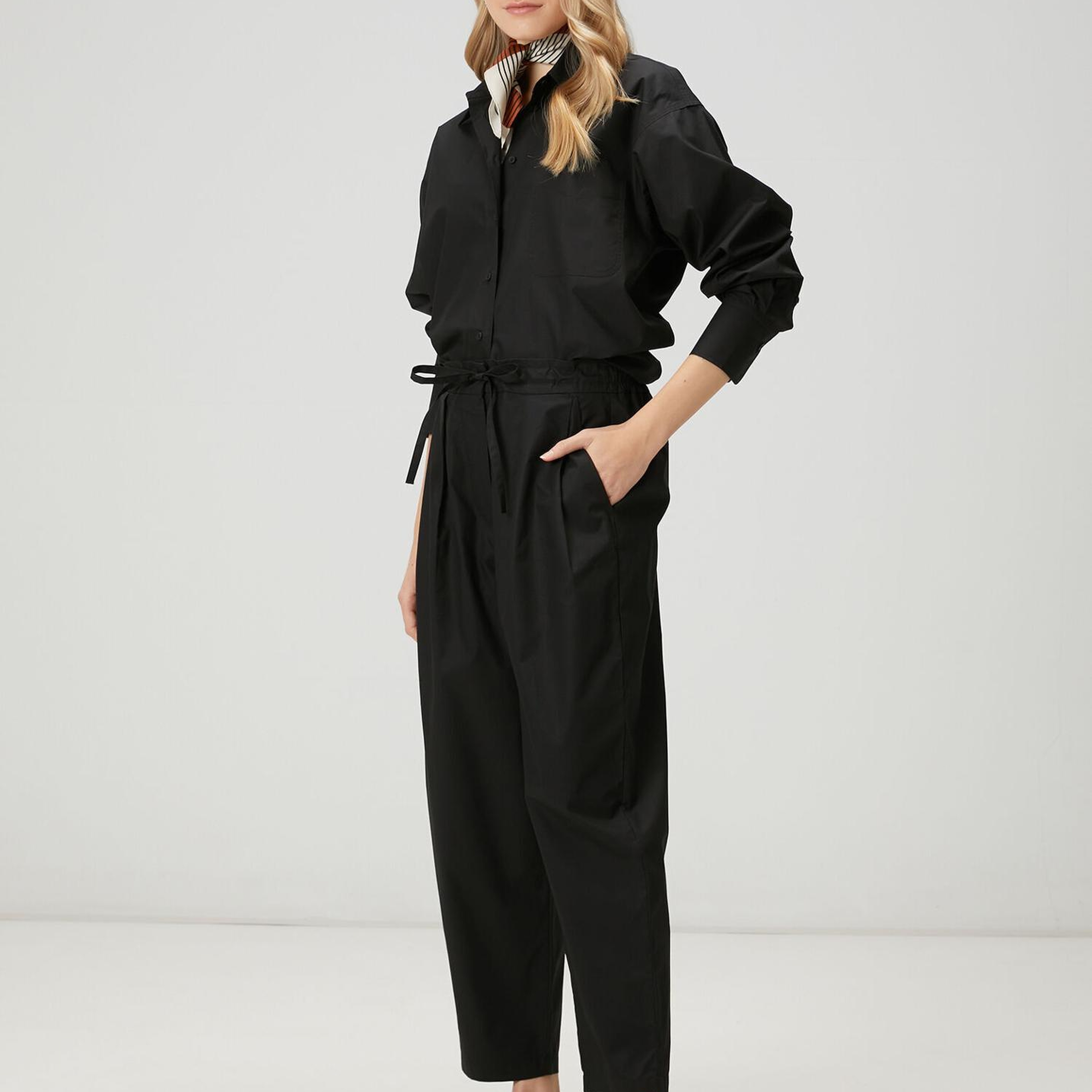 Beymen Club Kadın Siyah Saten Poplin Gömlek