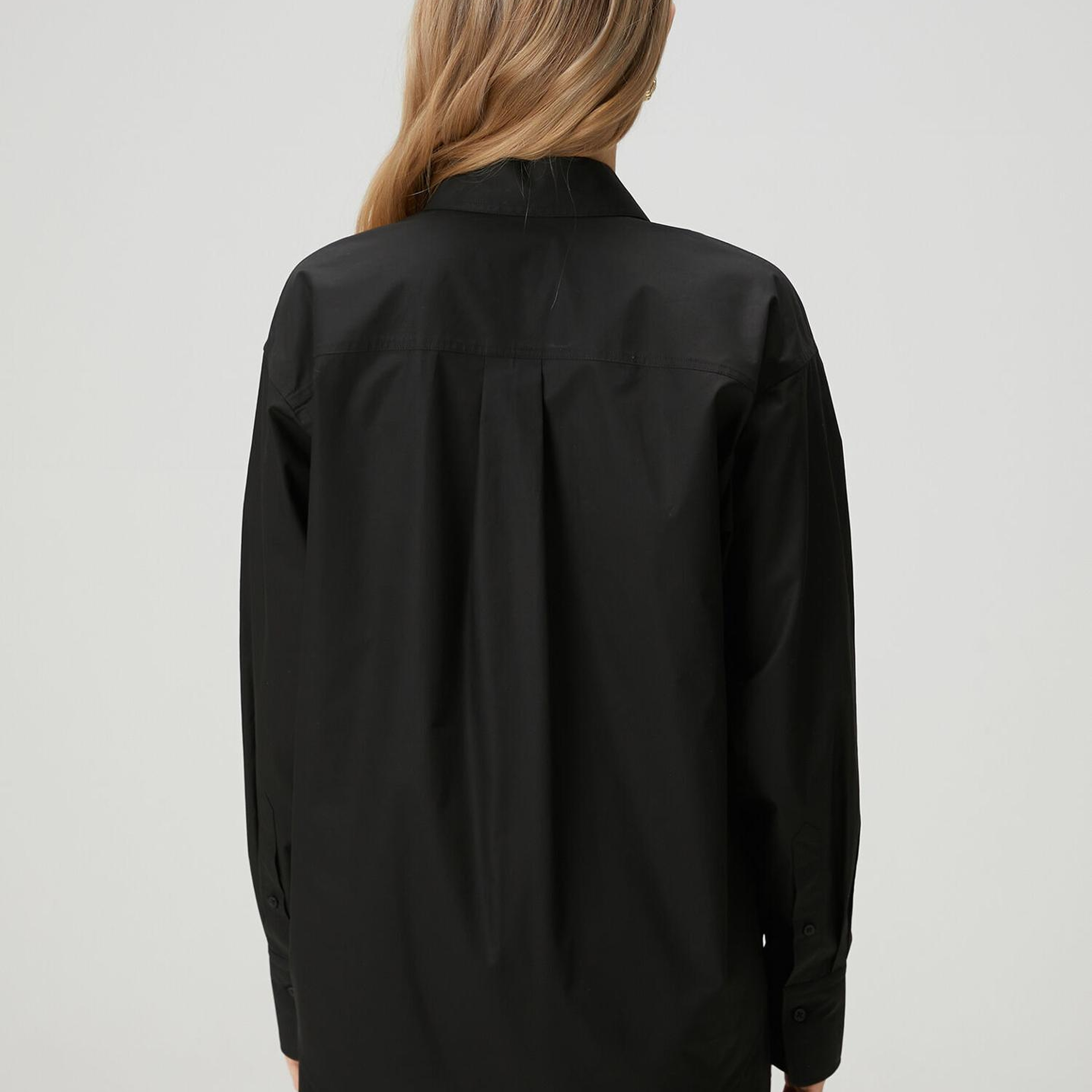 Beymen Club Kadın Siyah Saten Poplin Gömlek