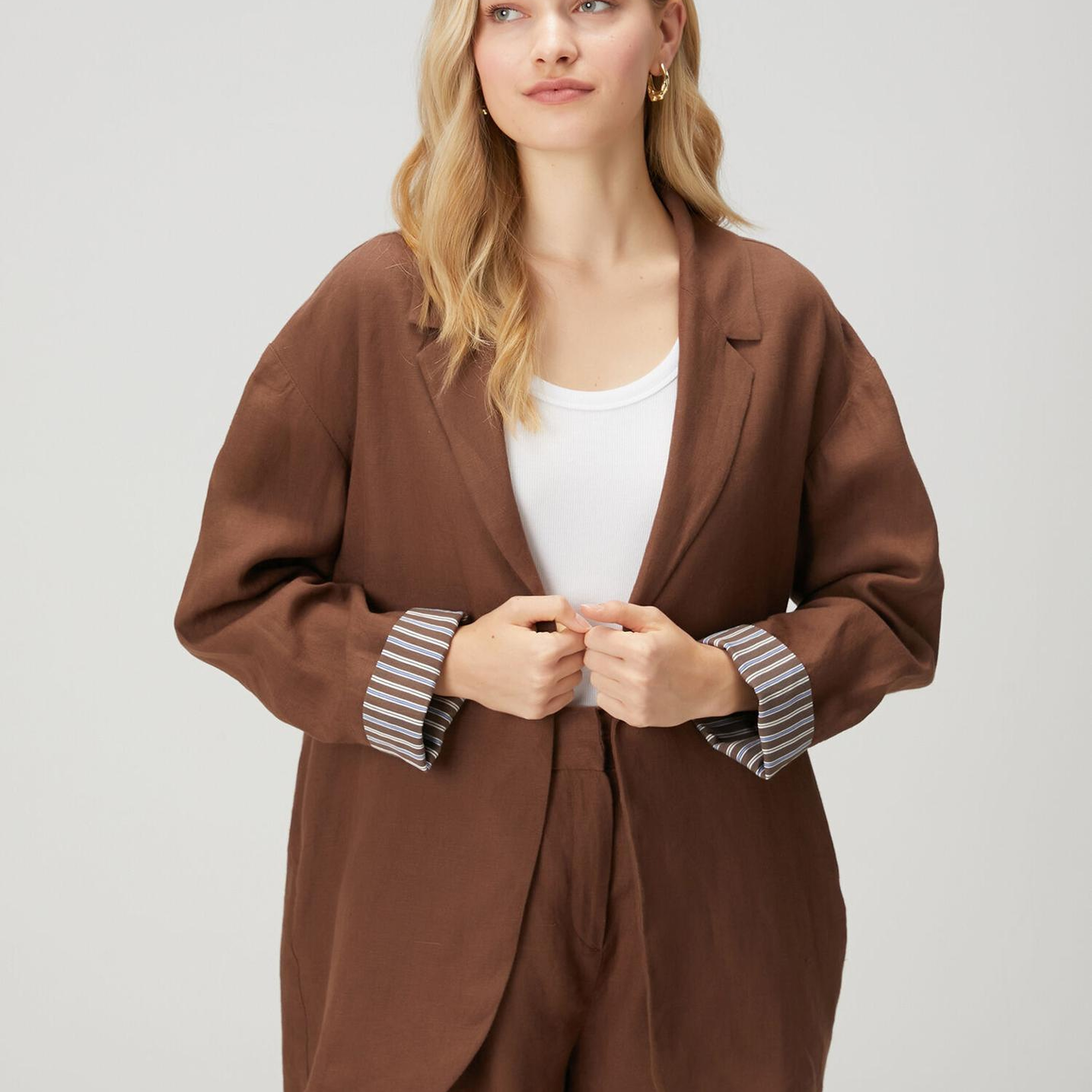 Beymen Club Kadın Açık Kahverengi Keten Ceket