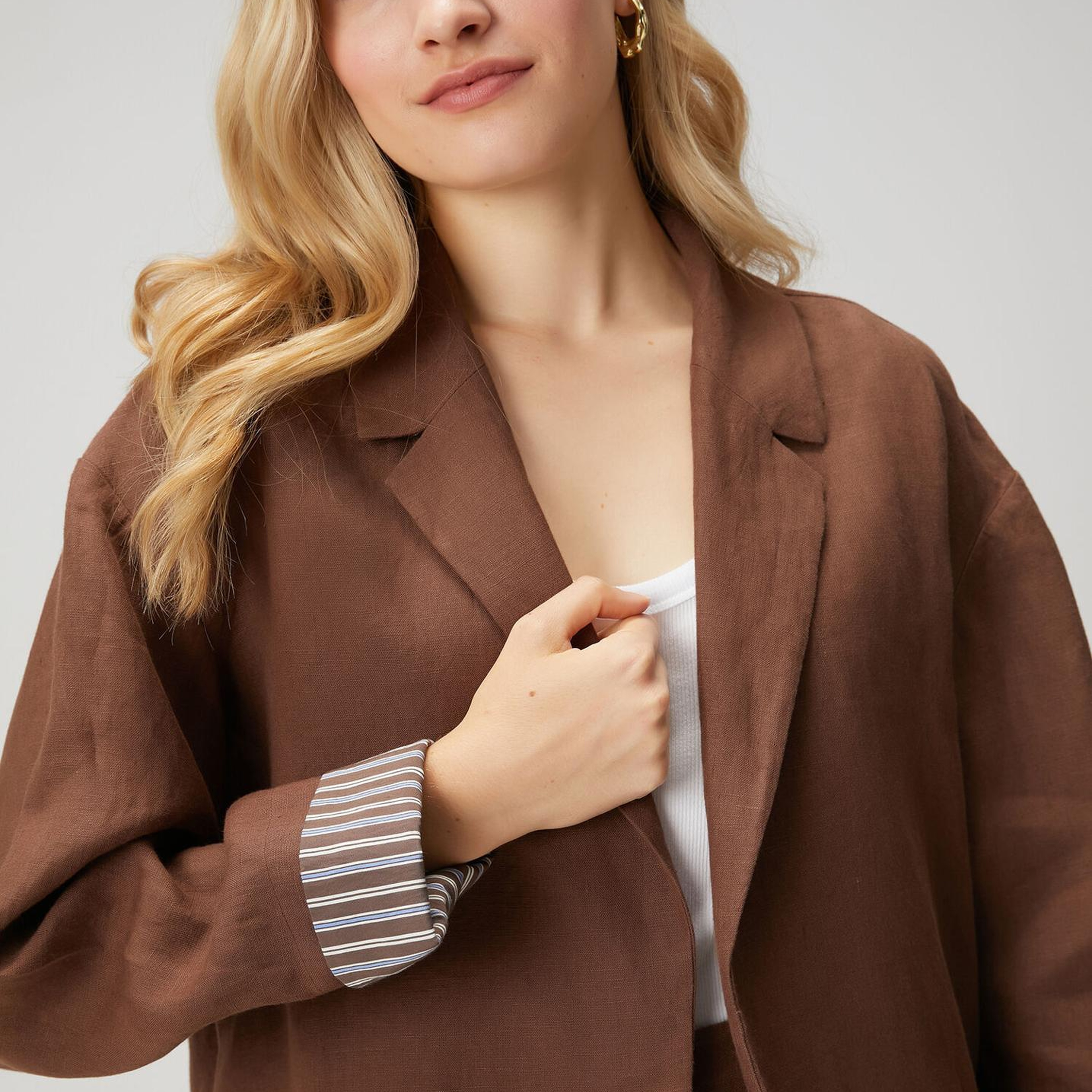 Beymen Club Kadın Açık Kahverengi Keten Ceket