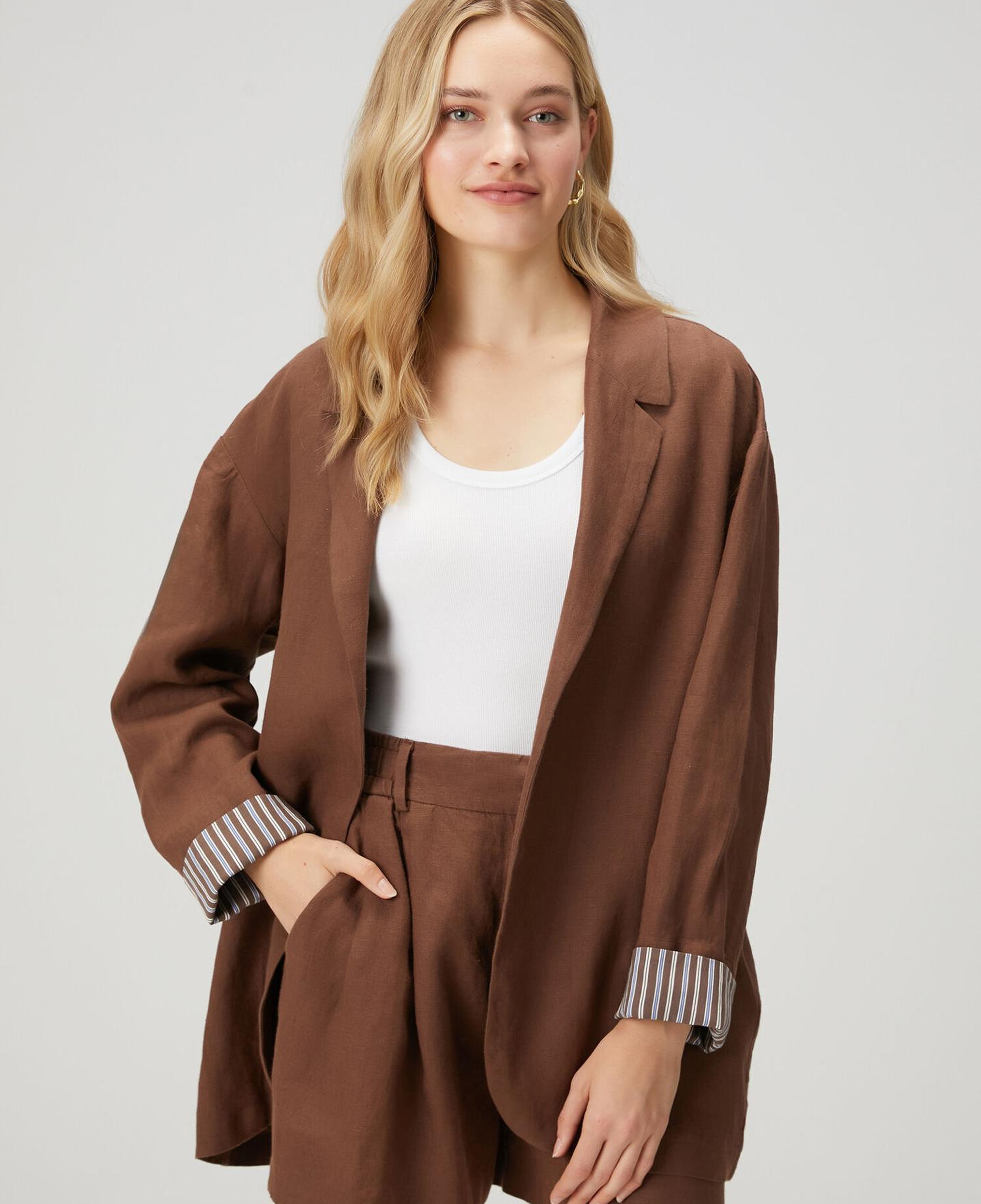 Beymen Club Kadın Açık Kahverengi Keten Ceket