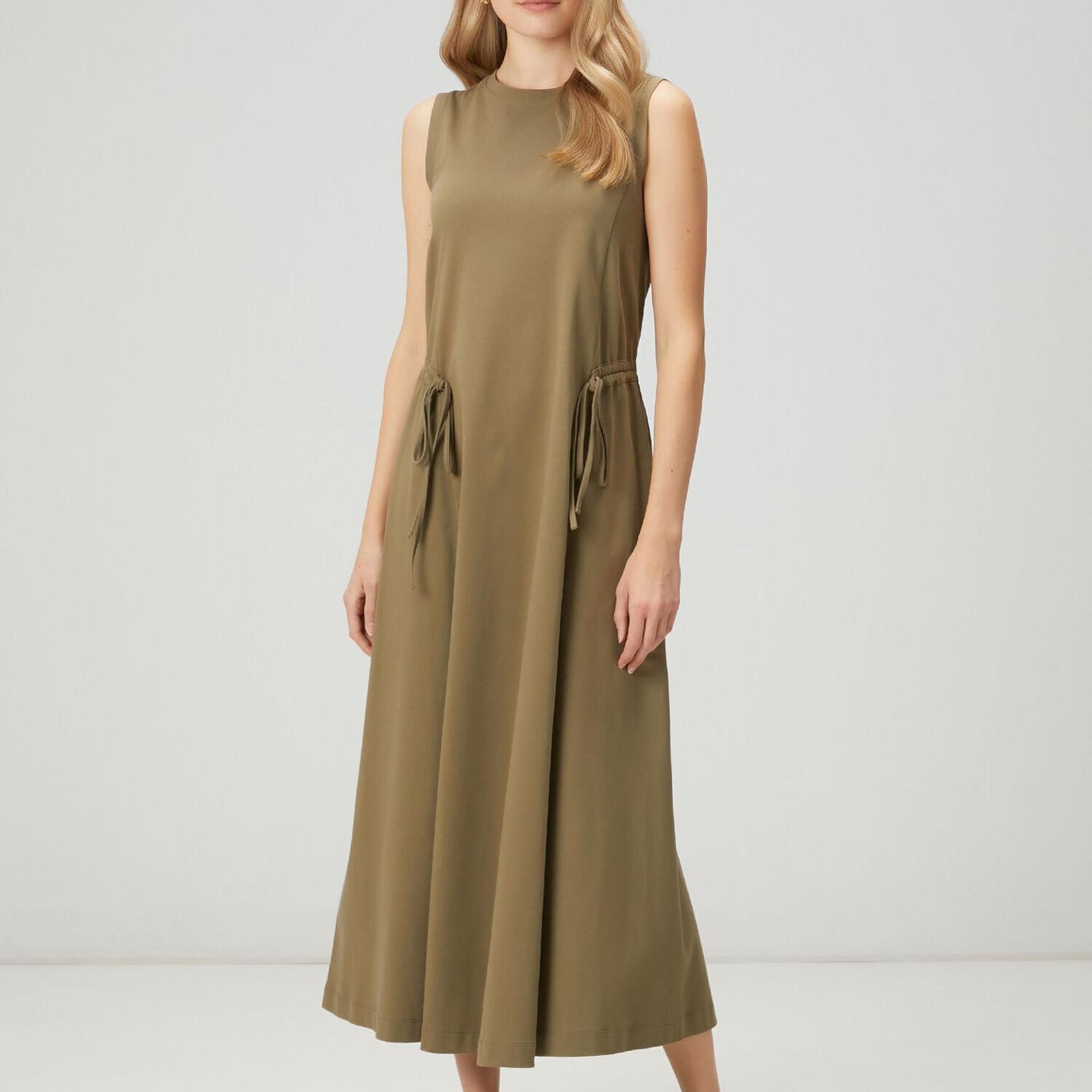 Beymen Club Kadın Haki Büzgü Detaylı Uzun Elbise