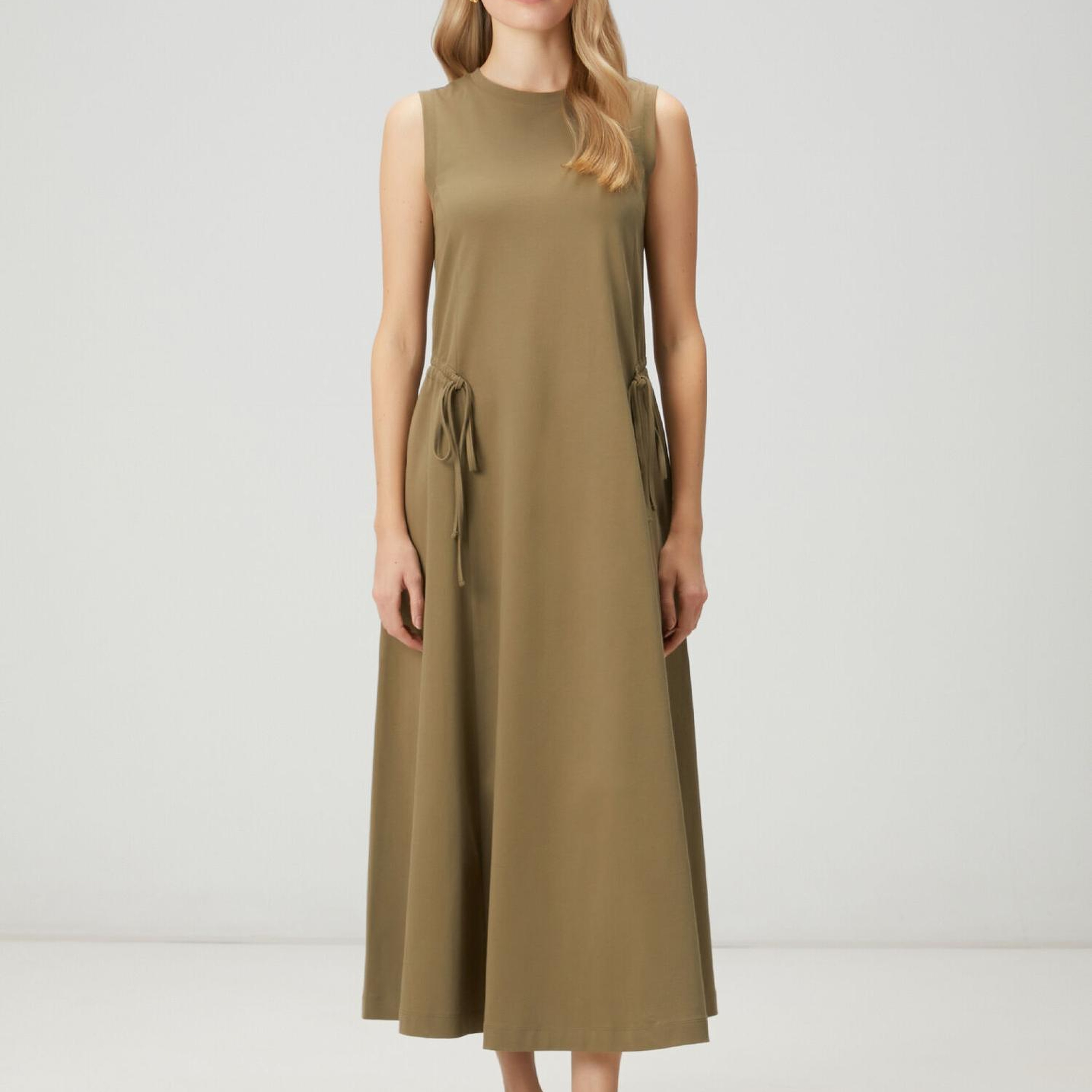 Beymen Club Kadın Haki Büzgü Detaylı Uzun Elbise