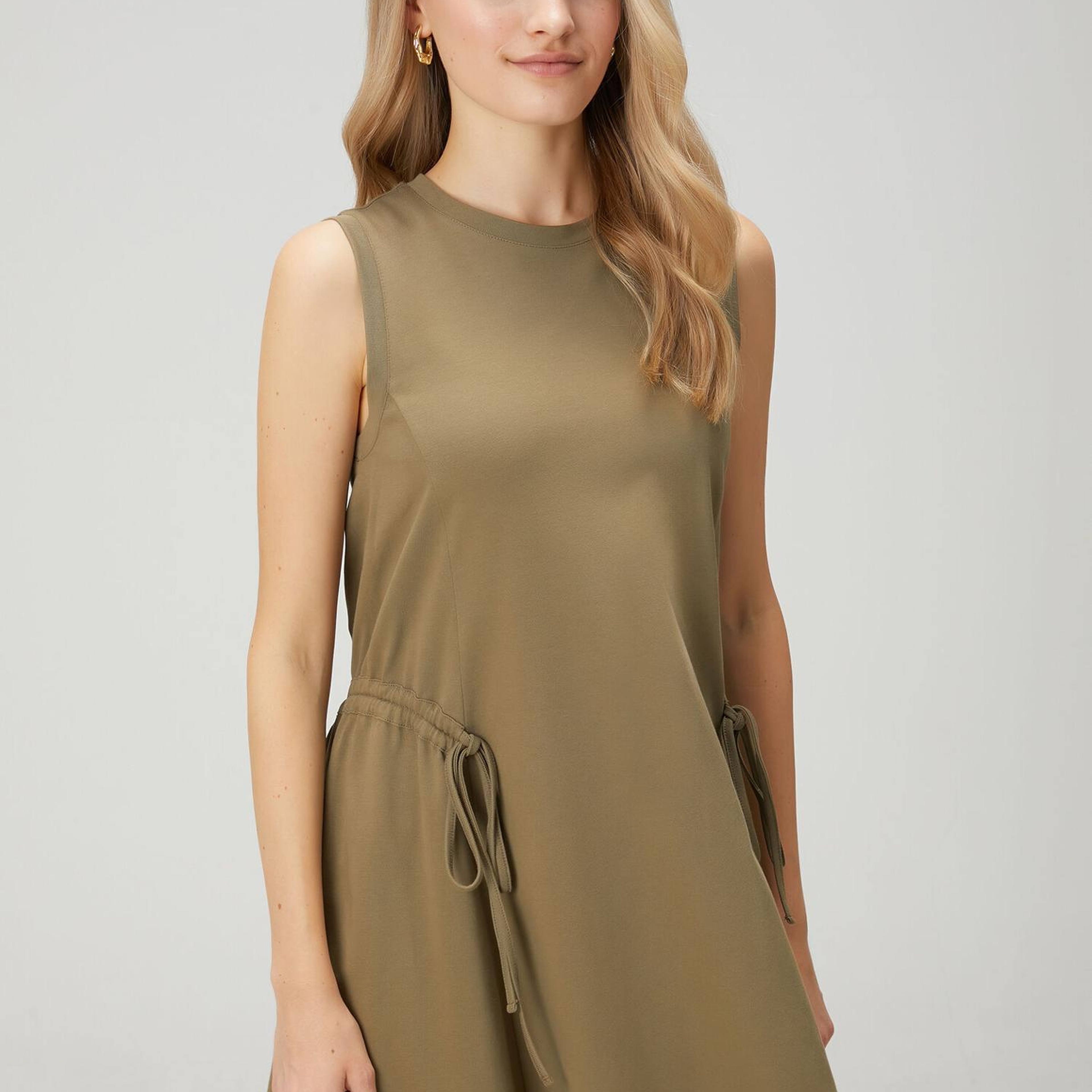 Beymen Club Kadın Haki Büzgü Detaylı Uzun Elbise