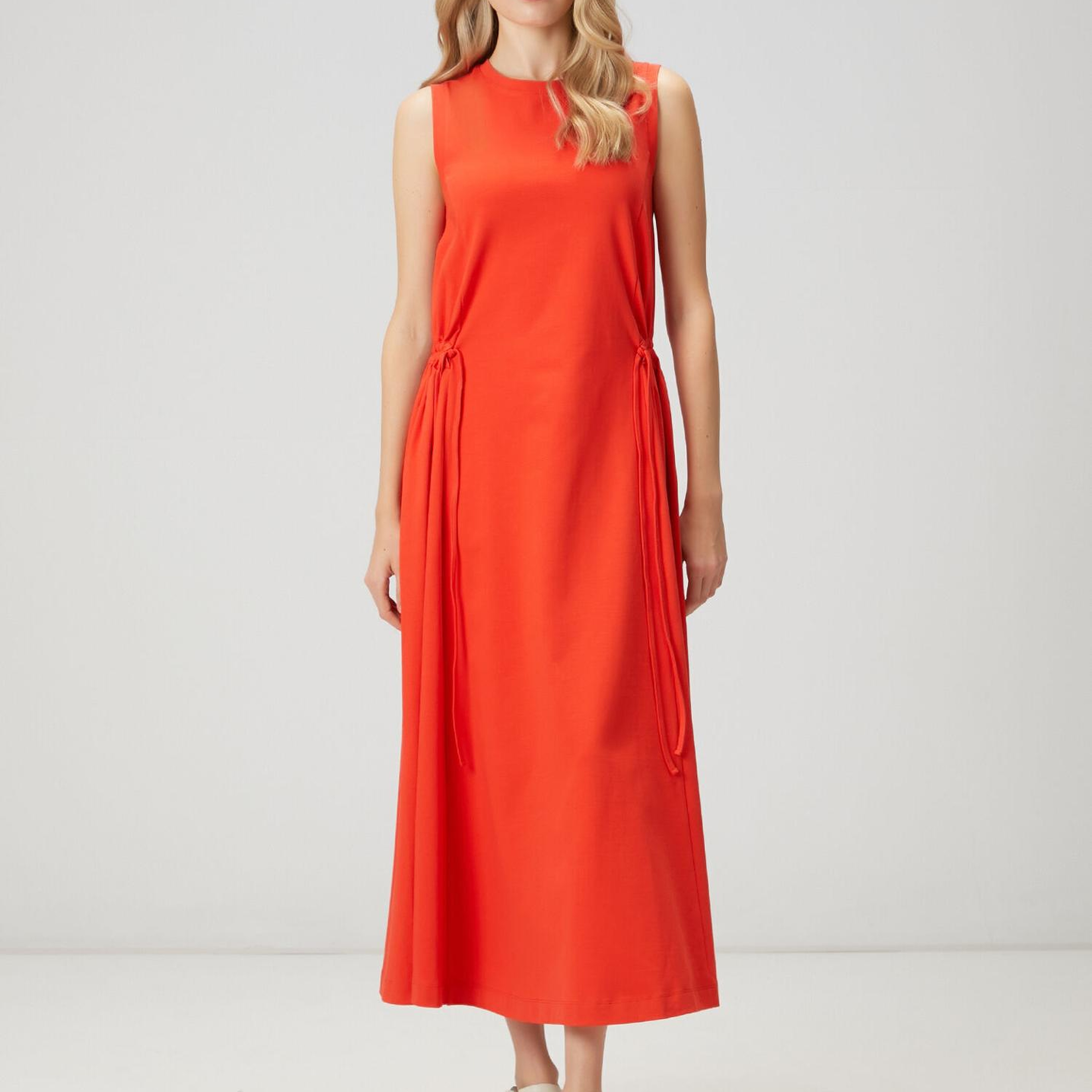 Beymen Club Kadın Kırmızı Büzgü Detaylı Uzun Elbise