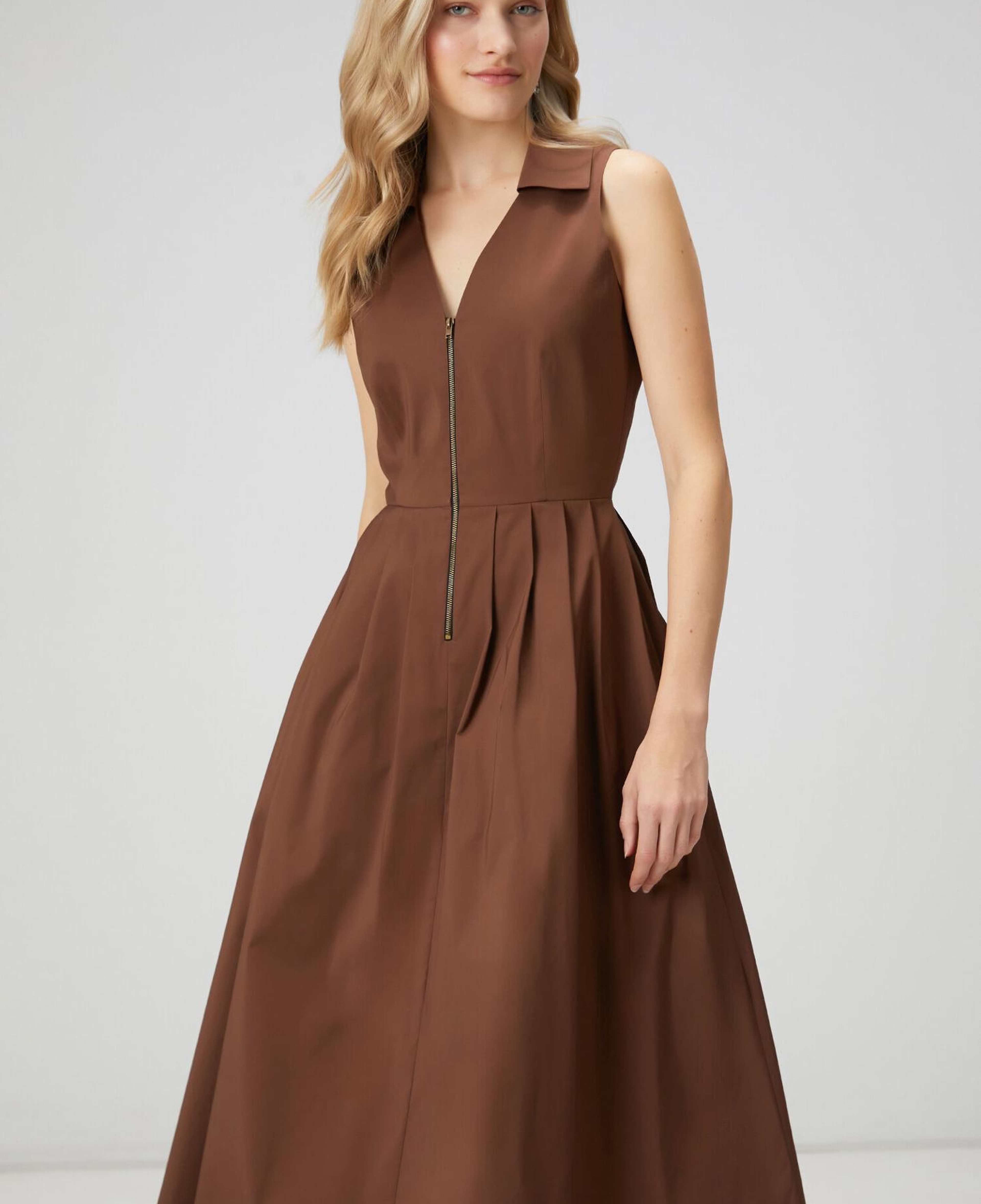 Beymen Club Kadın Kahverengi Midi Tafta Gömlek Elbise