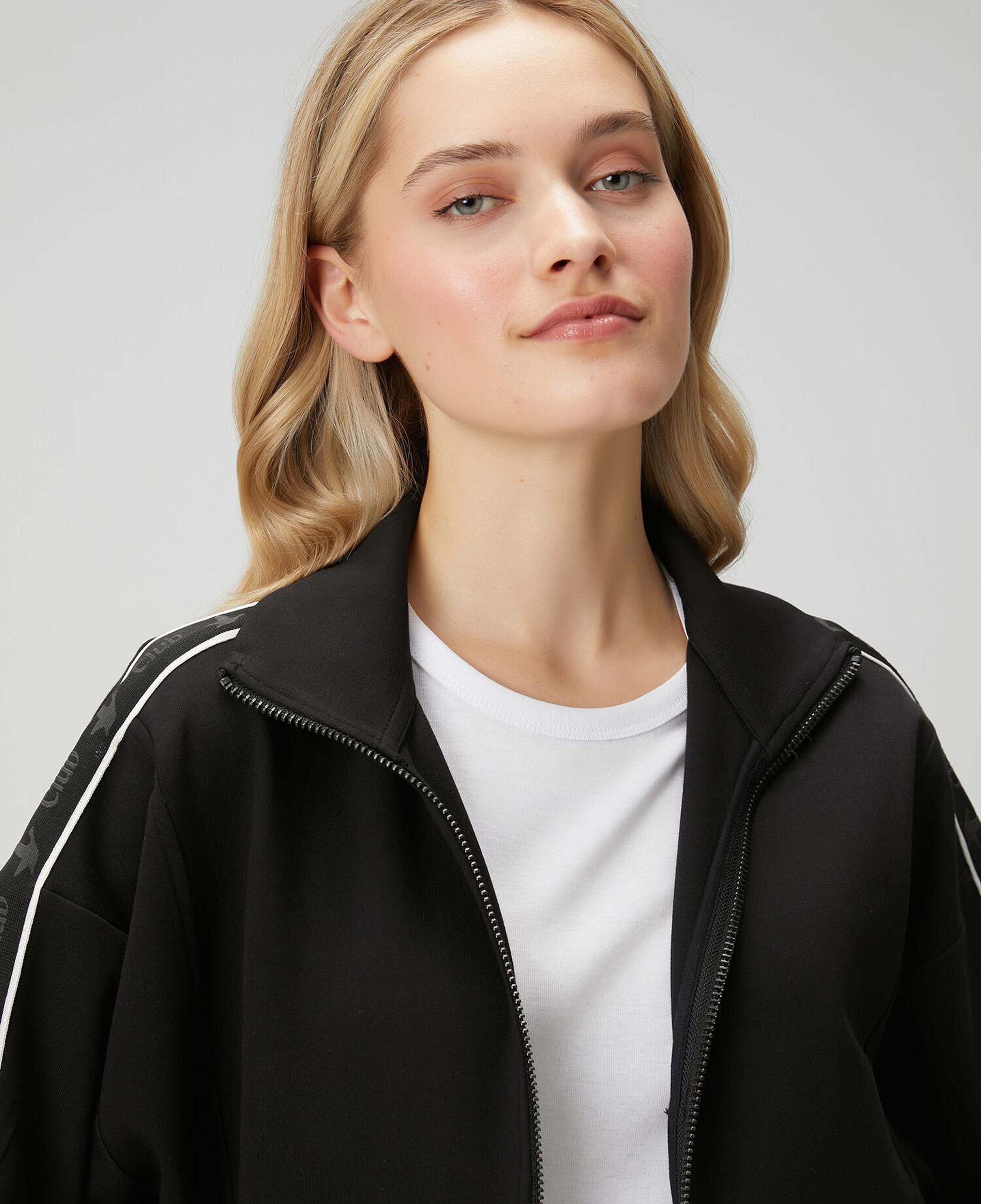 Beymen Club Kadın Siyah Logo Bantlı Fermuarlı Sweatshirt