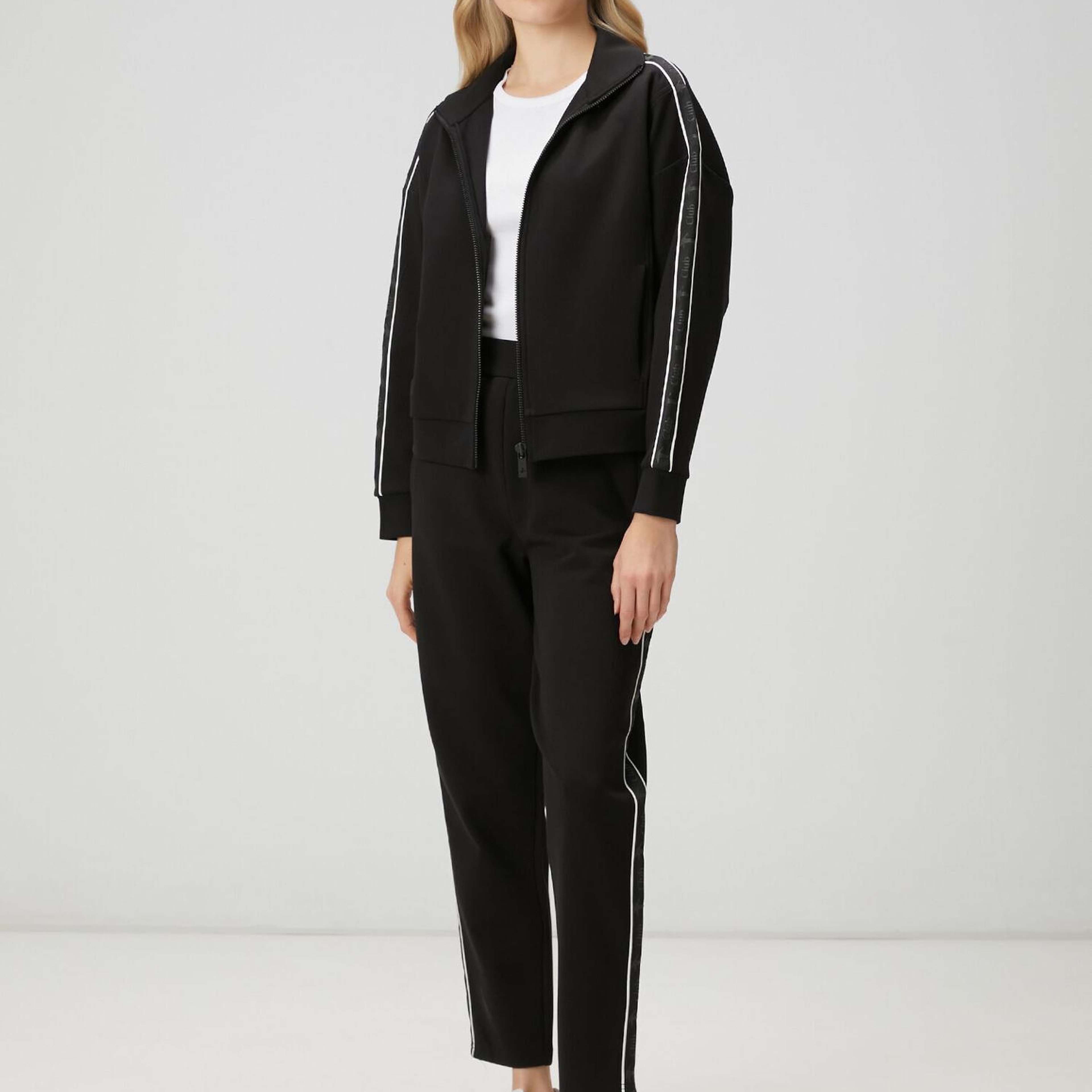 Beymen Club Kadın Siyah Logo Bantlı Fermuarlı Sweatshirt