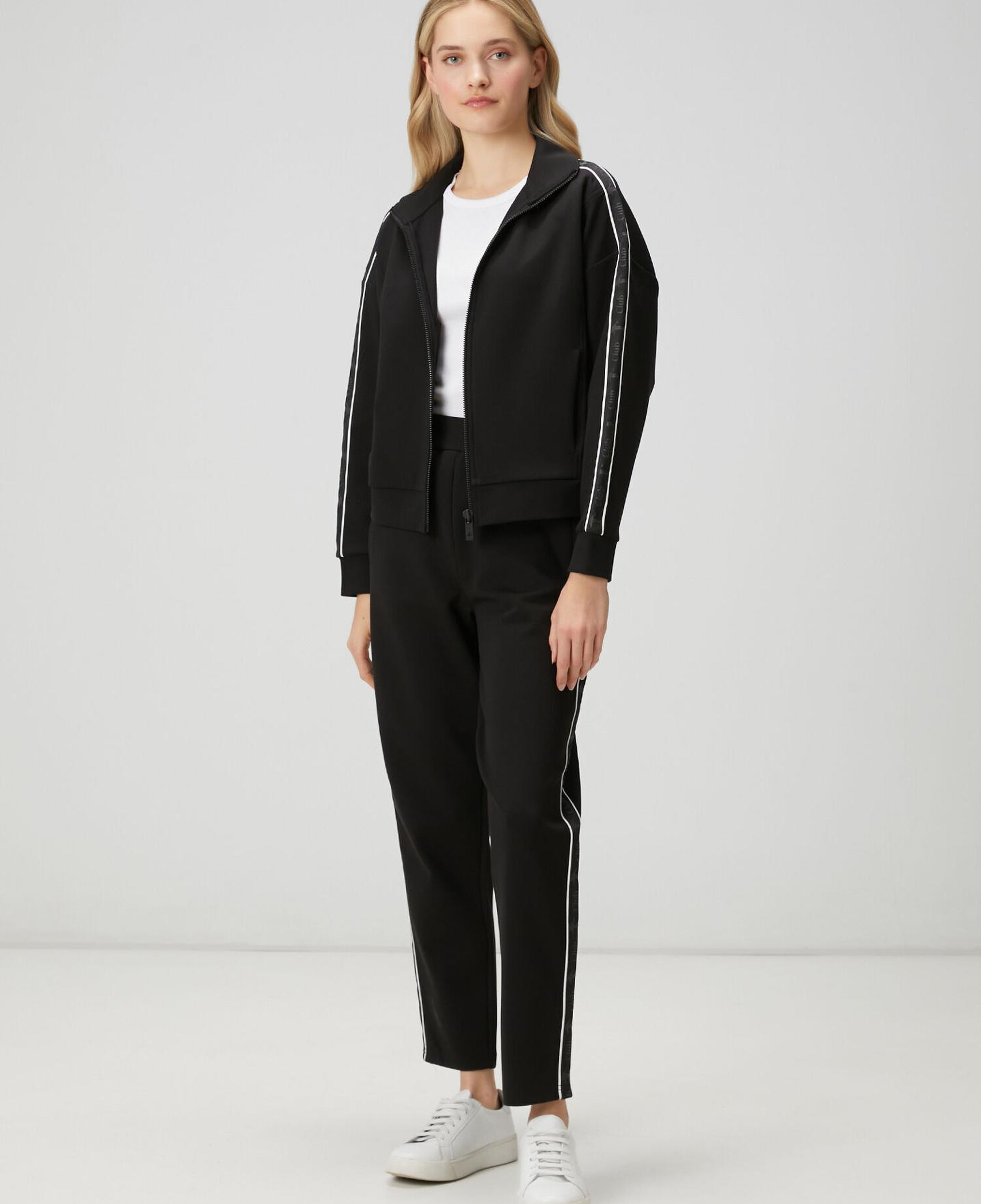 Beymen Club Kadın Siyah Logo Bantlı Fermuarlı Sweatshirt