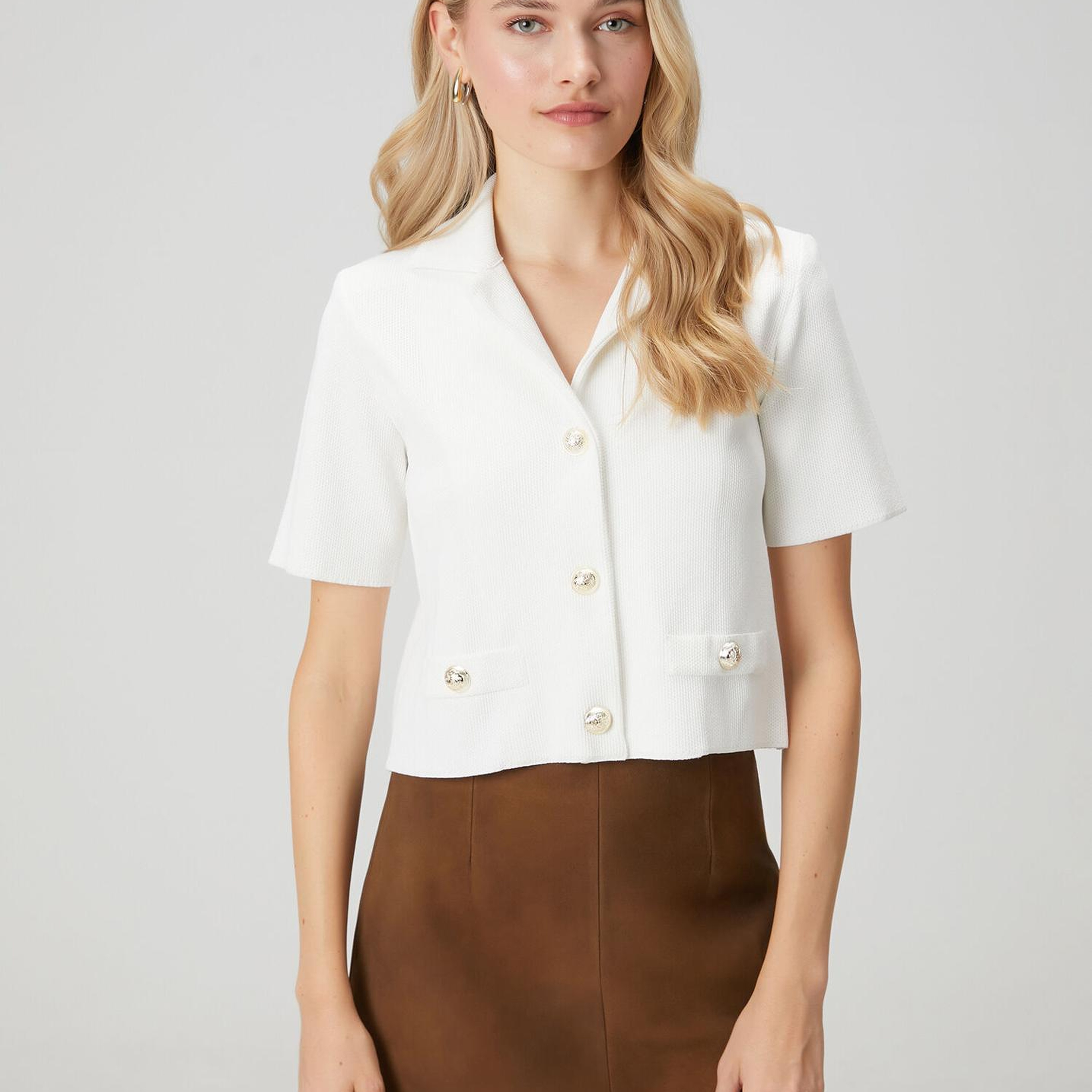 Beymen Club Kadın Kırık Beyaz Crop Triko Ceket