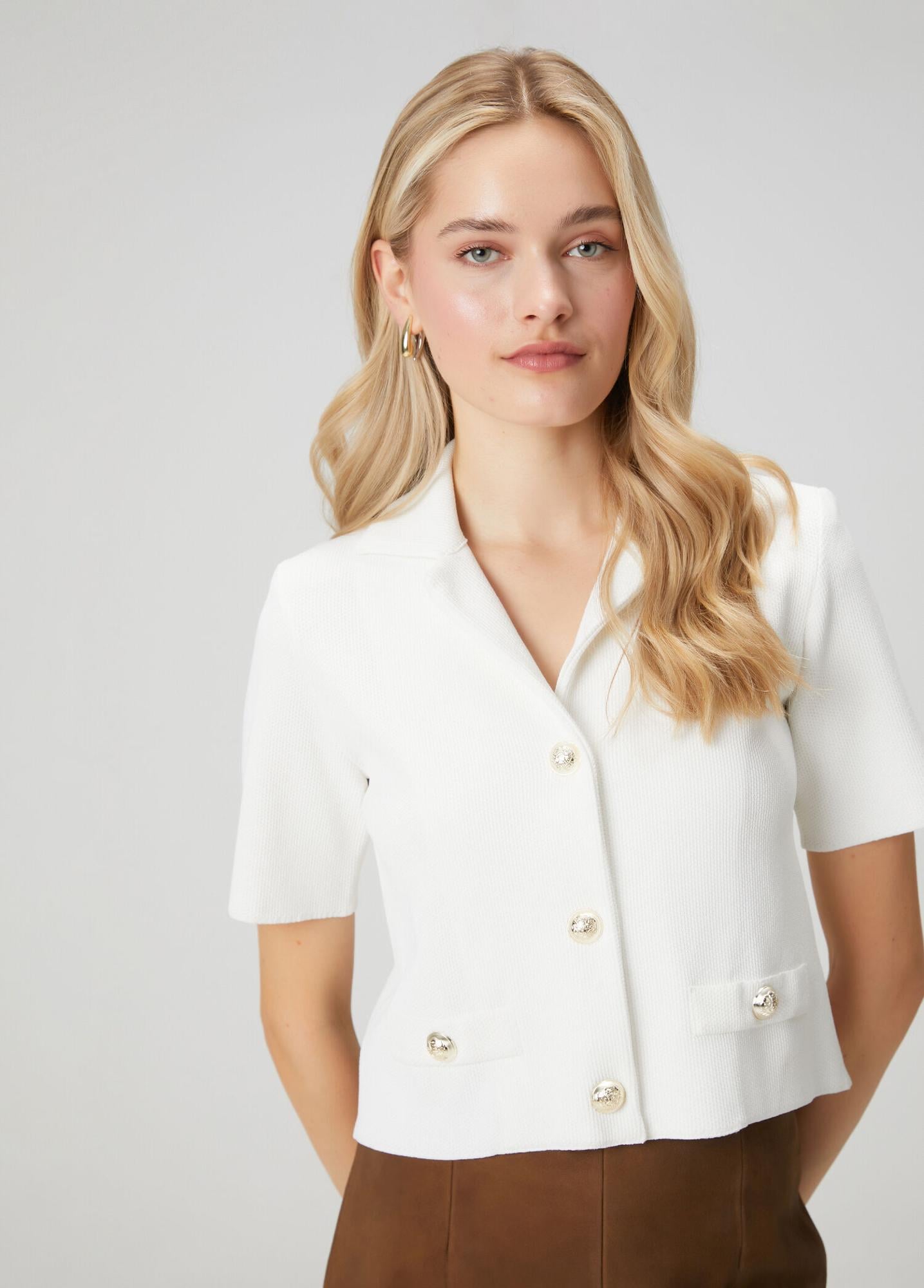 Beymen Club Kadın Kırık Beyaz Crop Triko Ceket