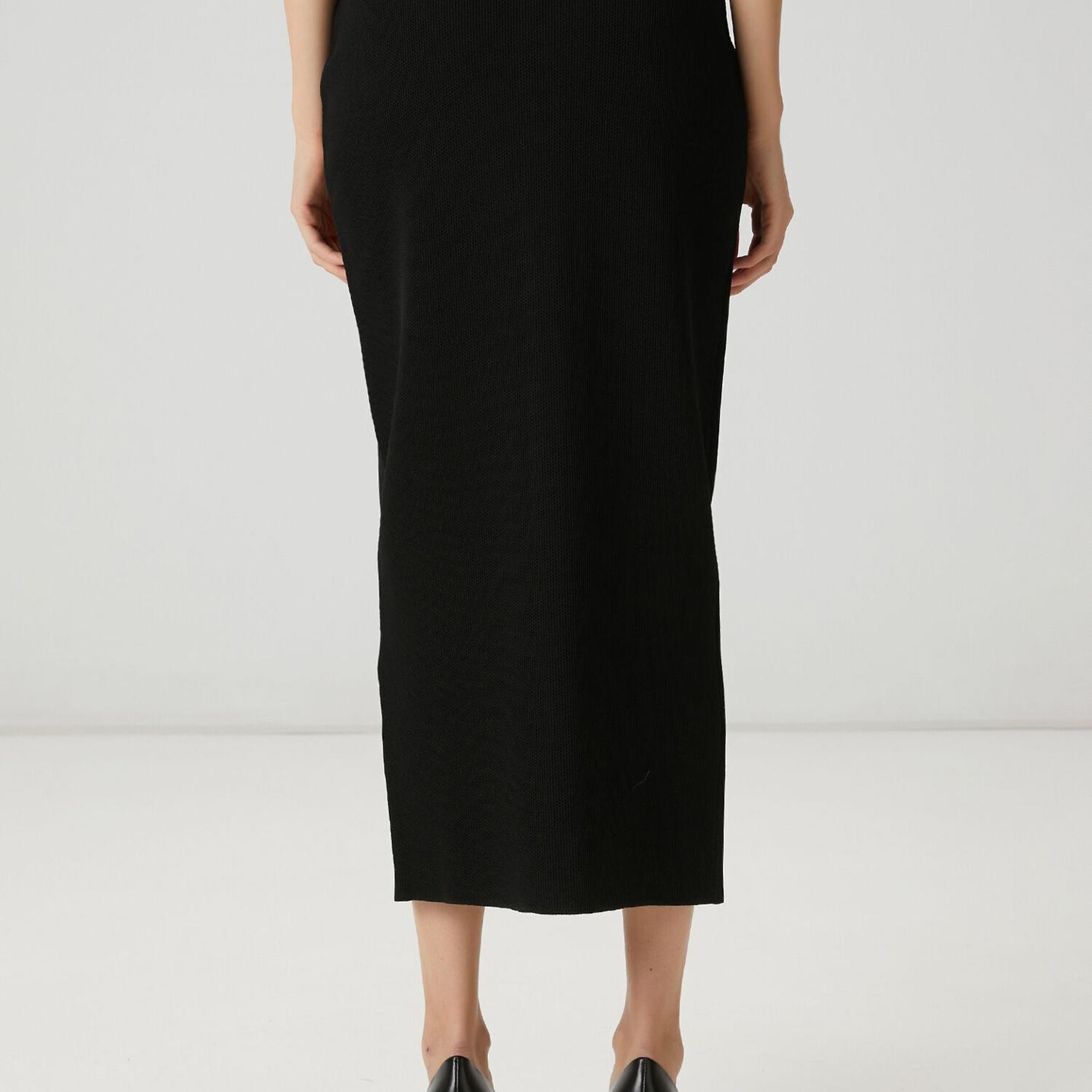 Beymen Club Kadın Siyah Midi Kalem Triko Etek