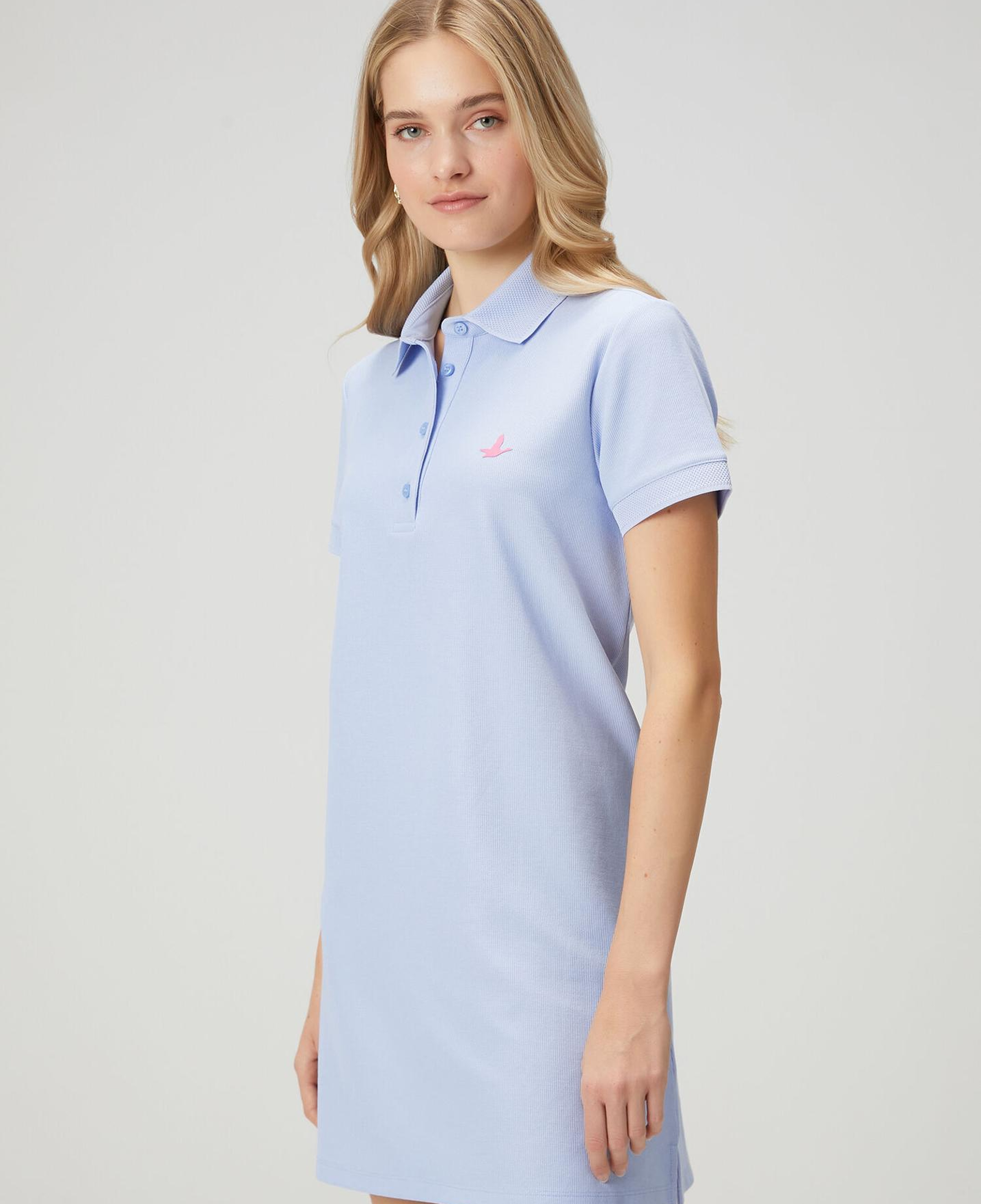 Beymen Club Kadın Açık Mavi Petek Dokulu Mini Polo Elbise