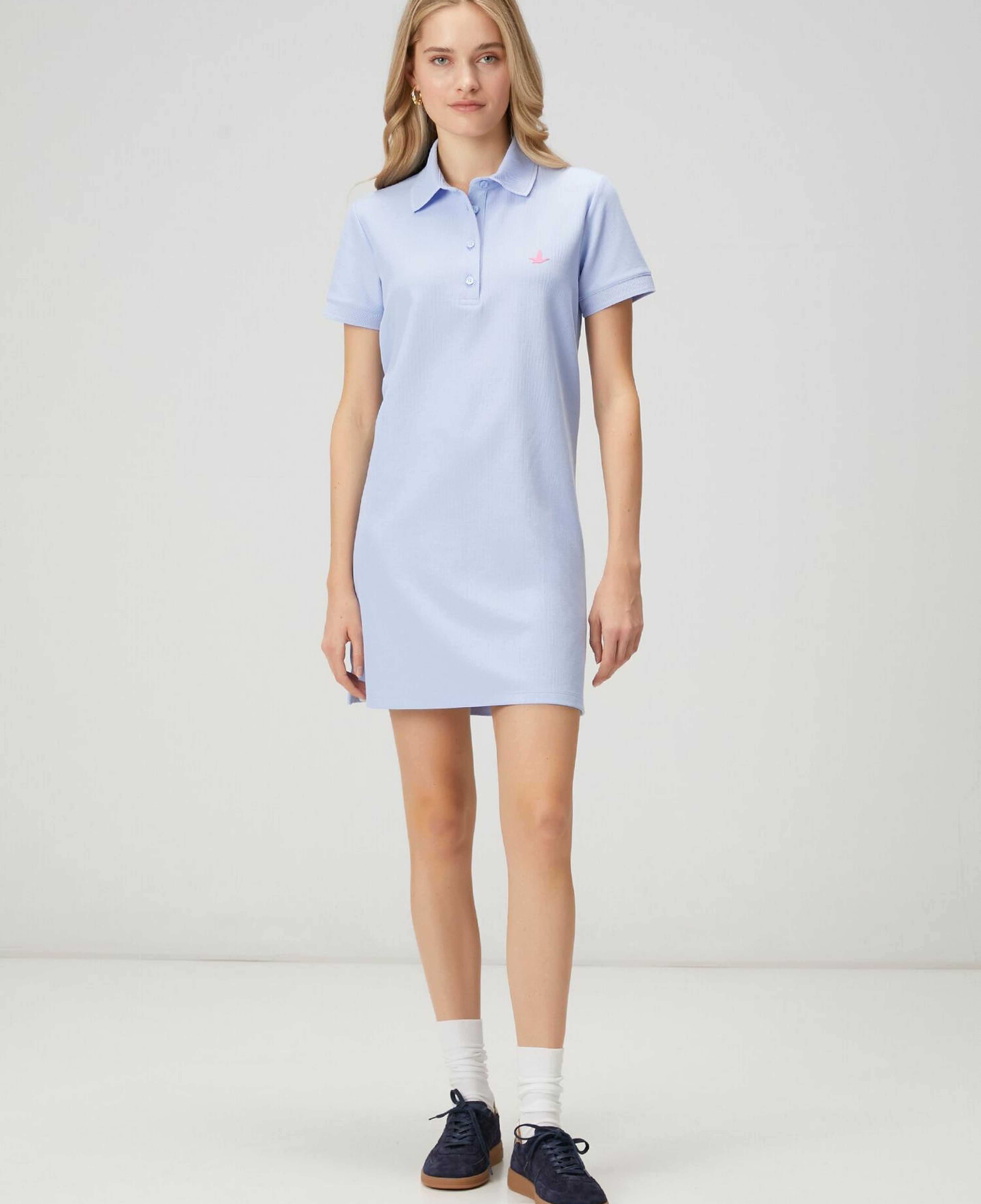 Beymen Club Kadın Açık Mavi Petek Dokulu Mini Polo Elbise