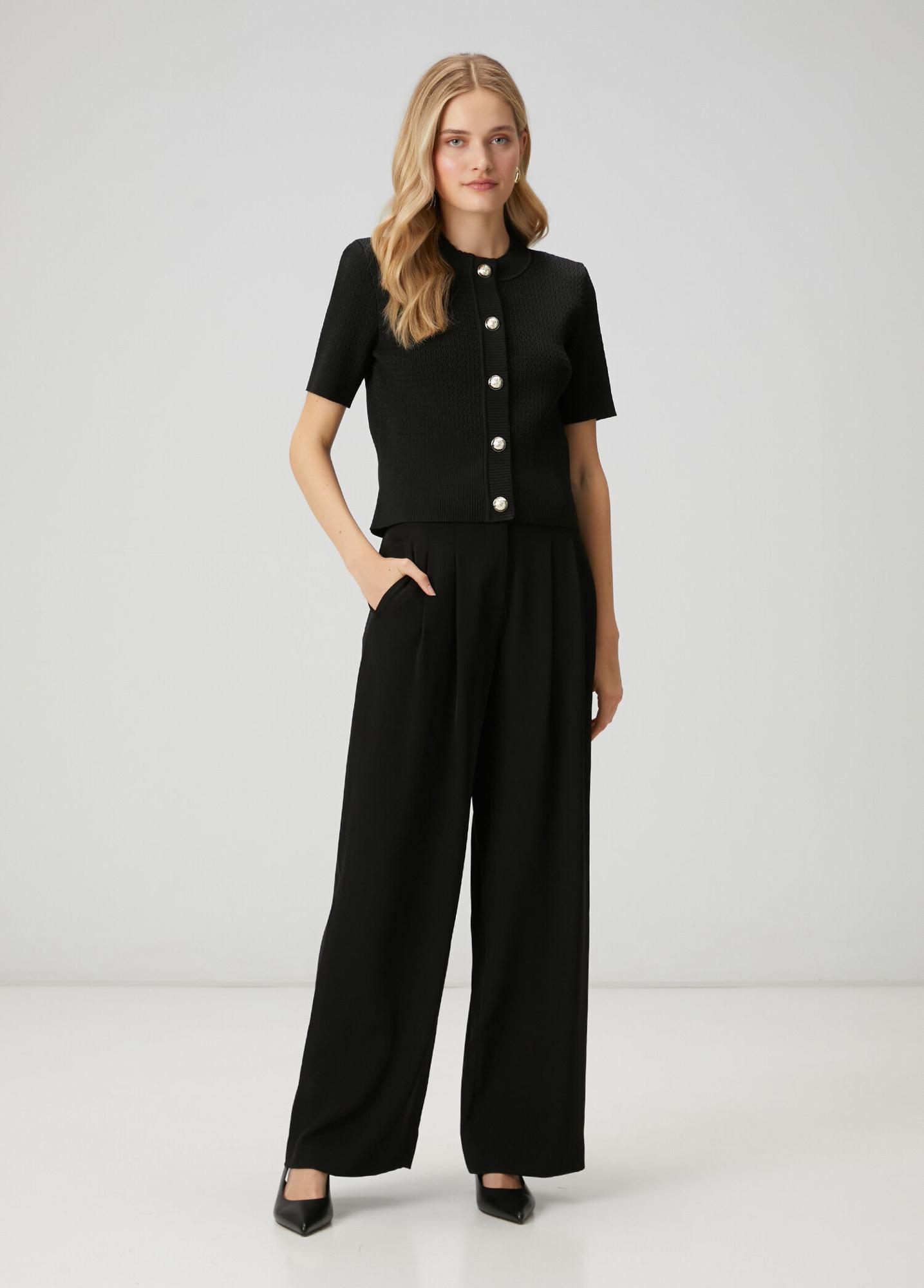 Beymen Club Kadın Siyah Simli Dokulu Triko Ceket