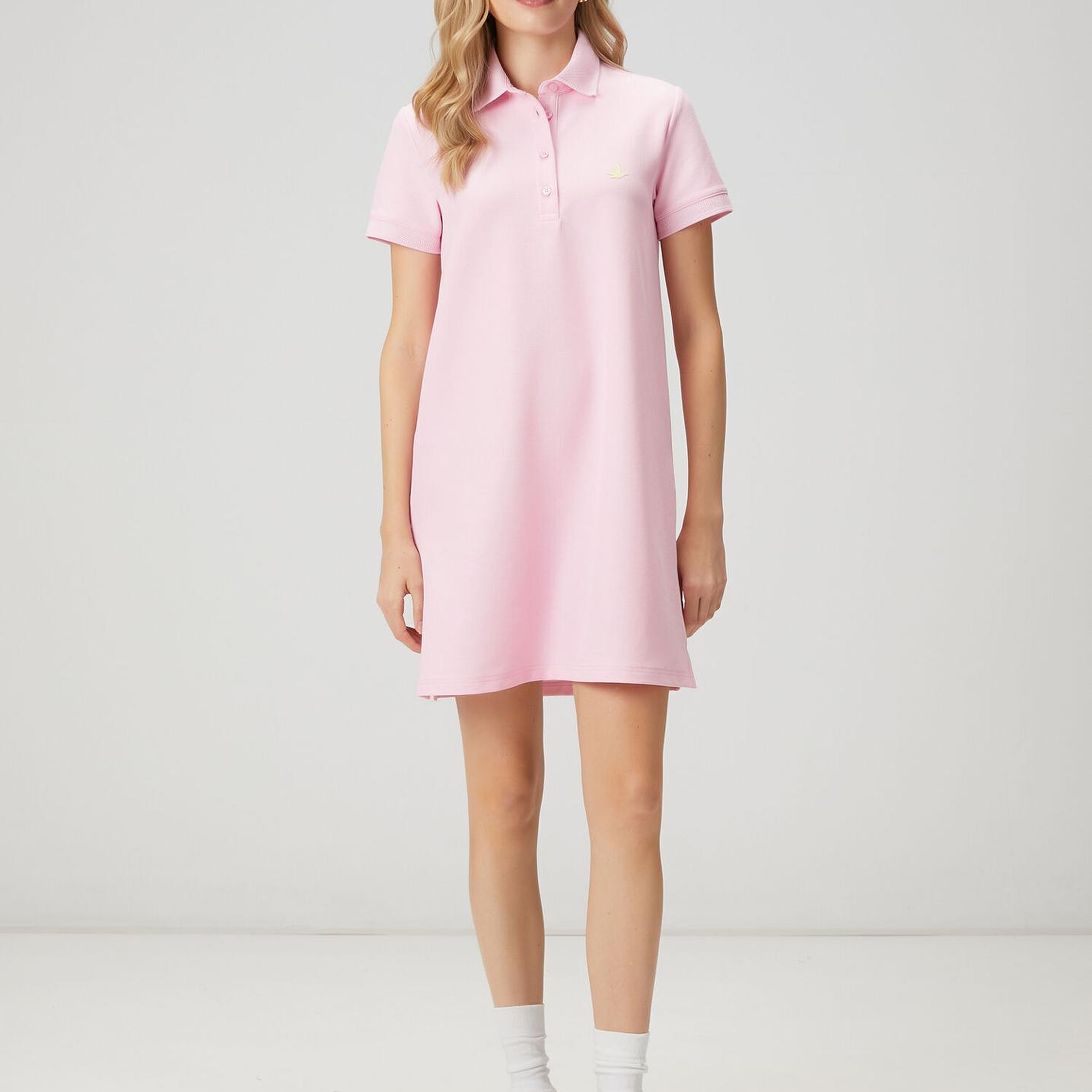 Beymen Club Kadın Pembe Petek Dokulu Mini Polo Elbise