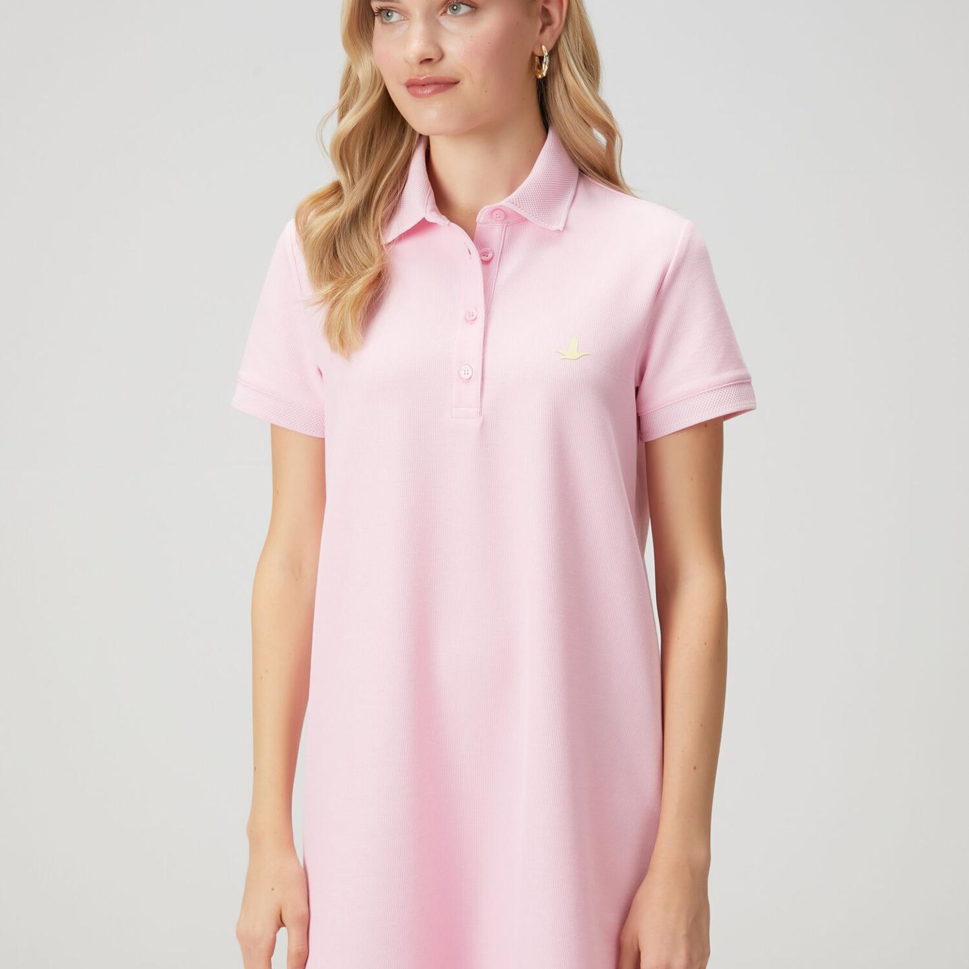 Beymen Club Kadın Pembe Petek Dokulu Mini Polo Elbise
