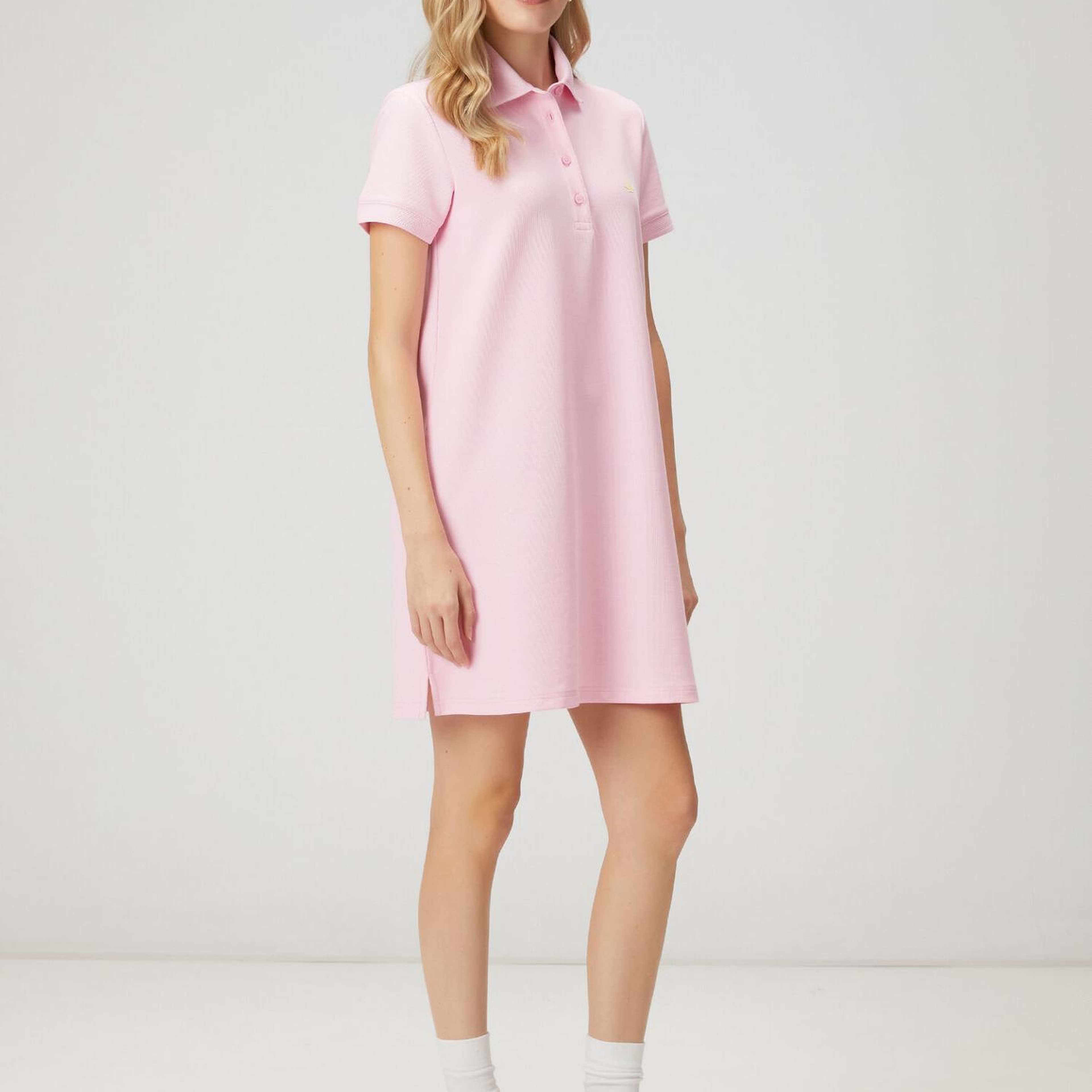 Beymen Club Kadın Pembe Petek Dokulu Mini Polo Elbise