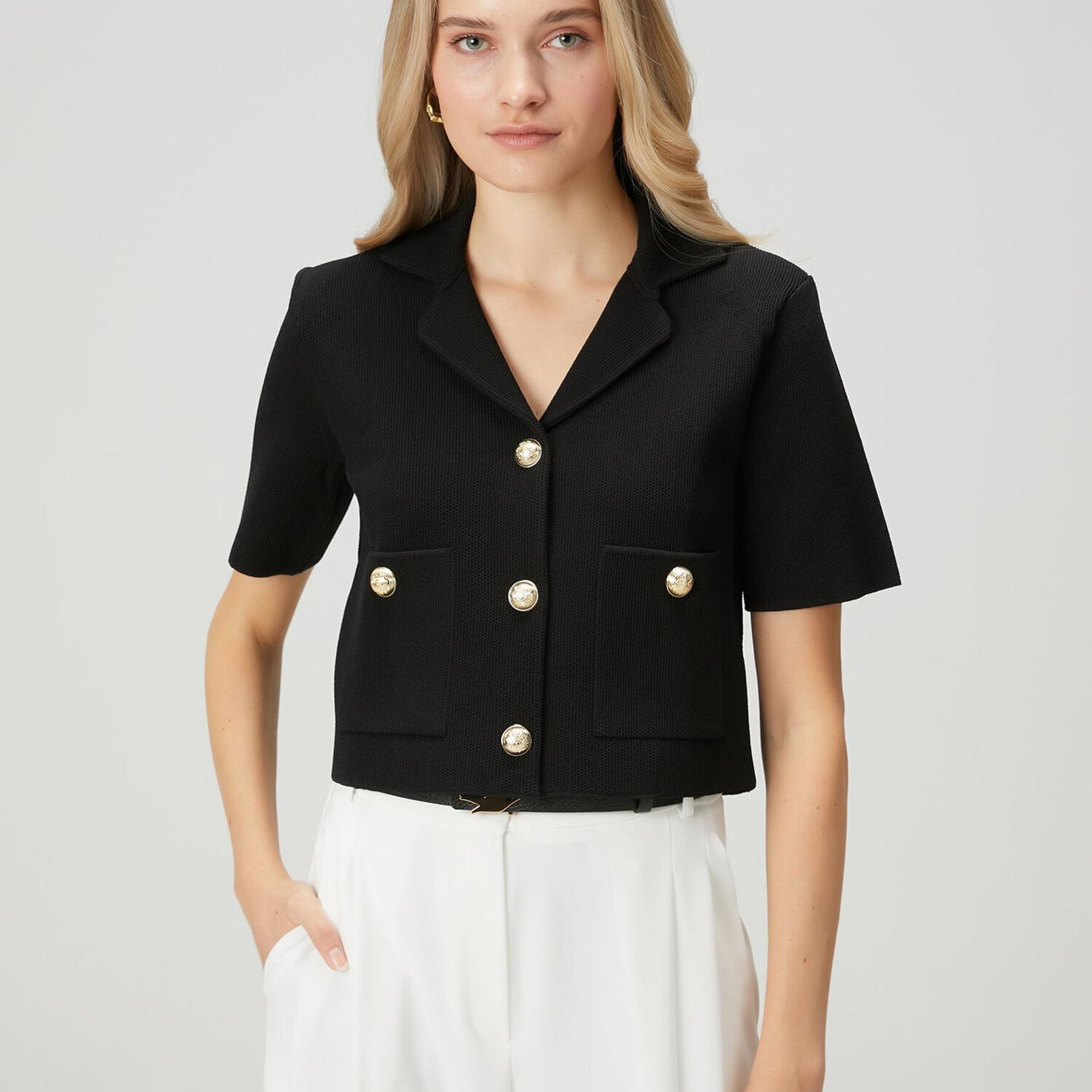 Beymen Club Kadın Siyah Crop Triko Ceket