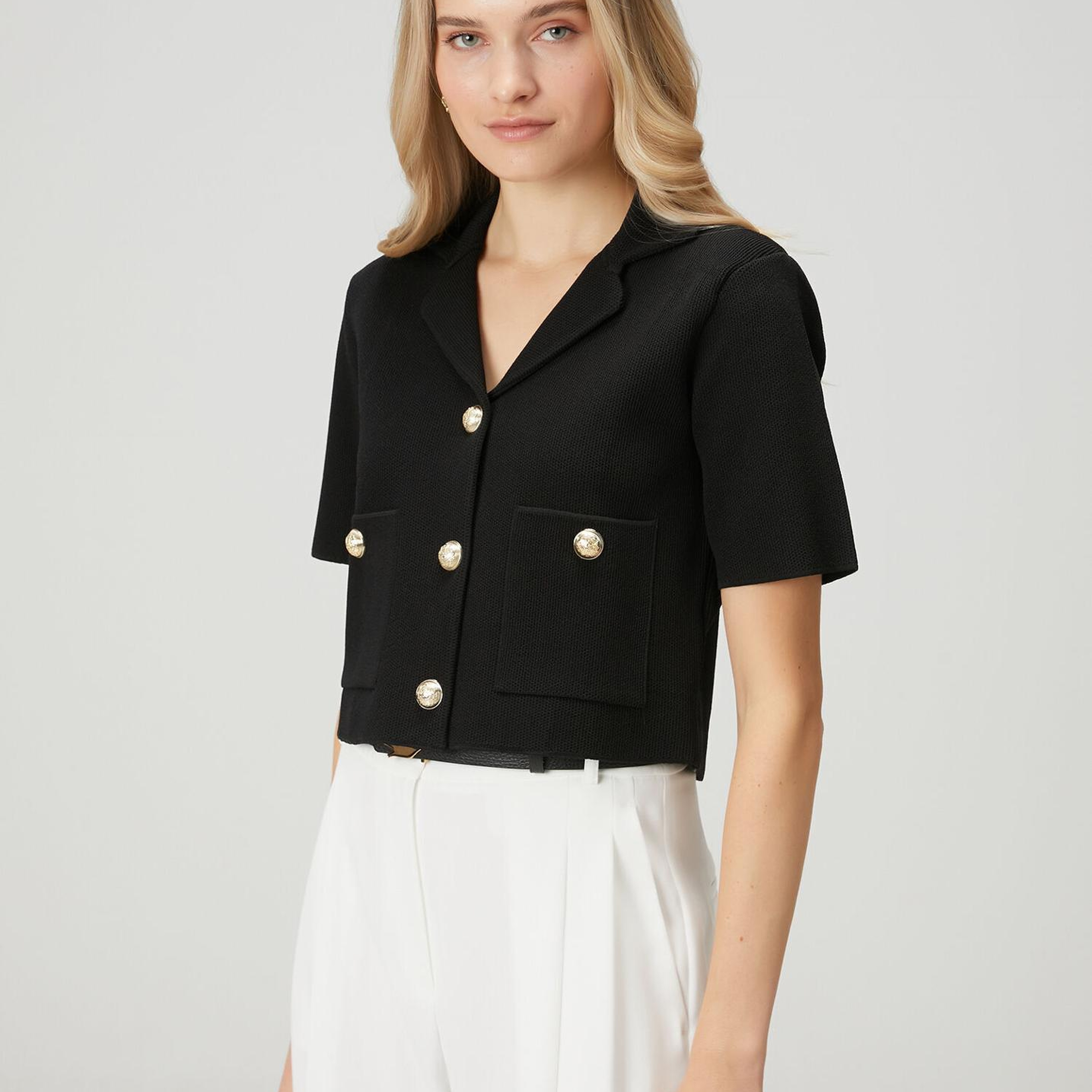 Beymen Club Kadın Siyah Crop Triko Ceket