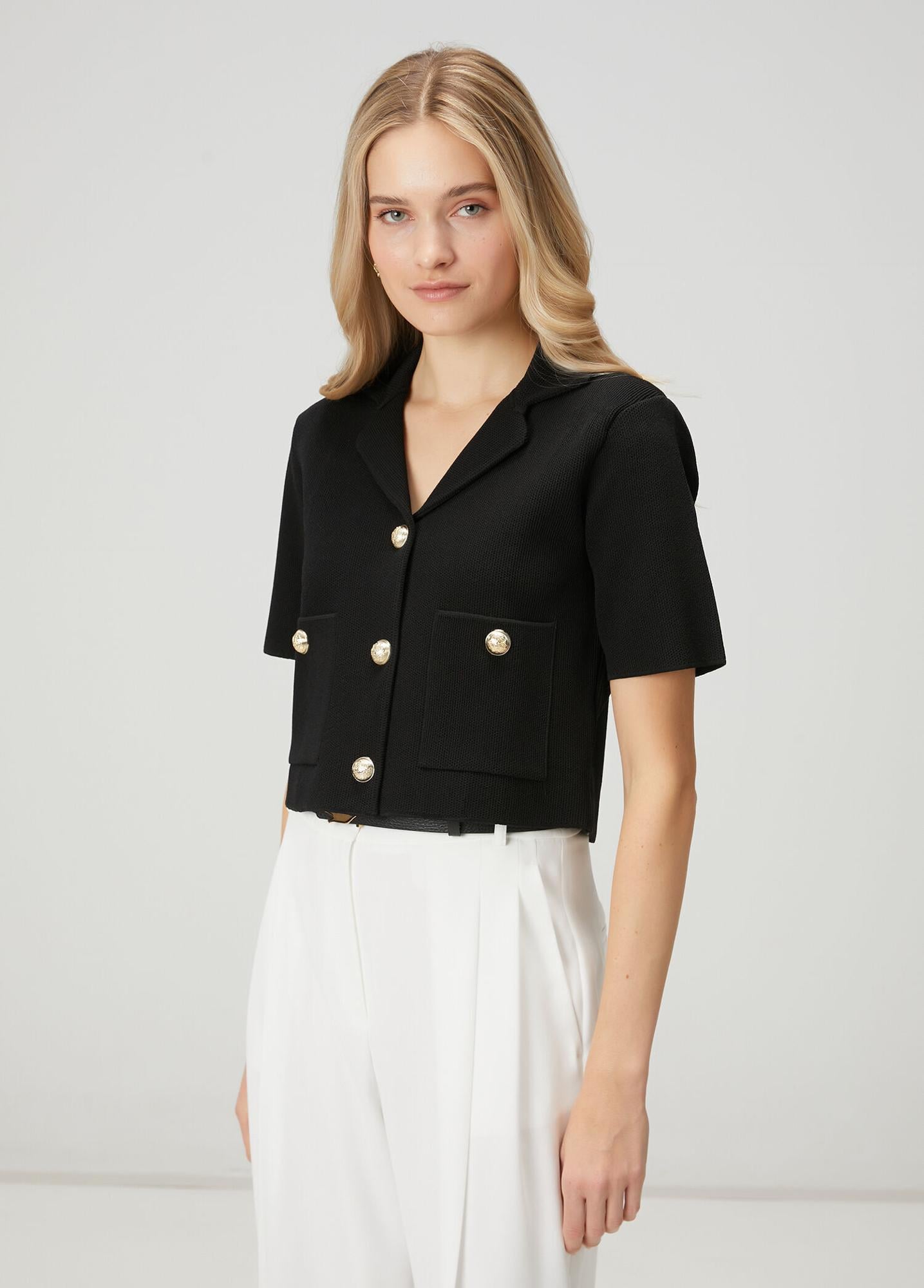 Beymen Club Kadın Siyah Crop Triko Ceket