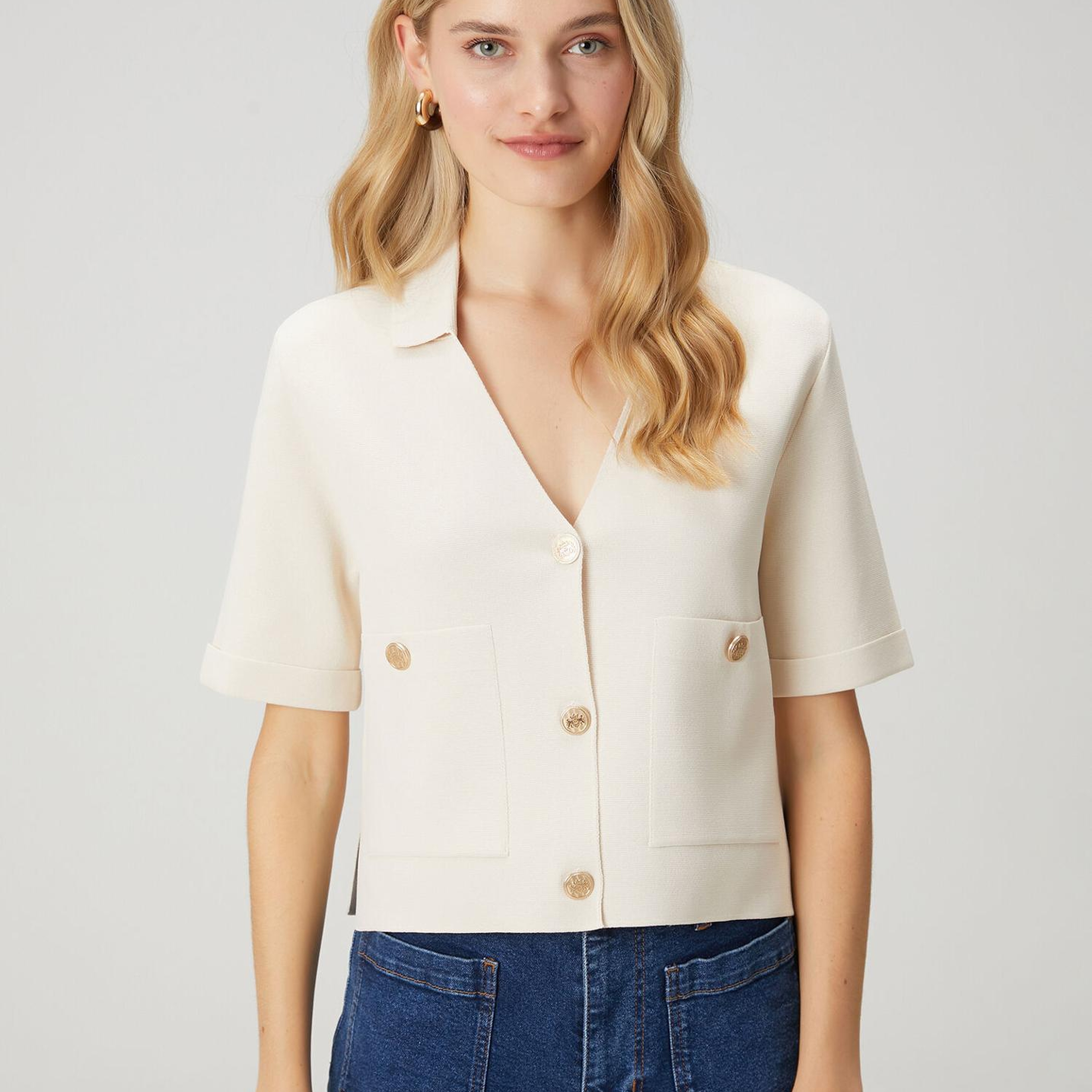 Beymen Club Kadın Ekru Çift Cepli Triko Ceket