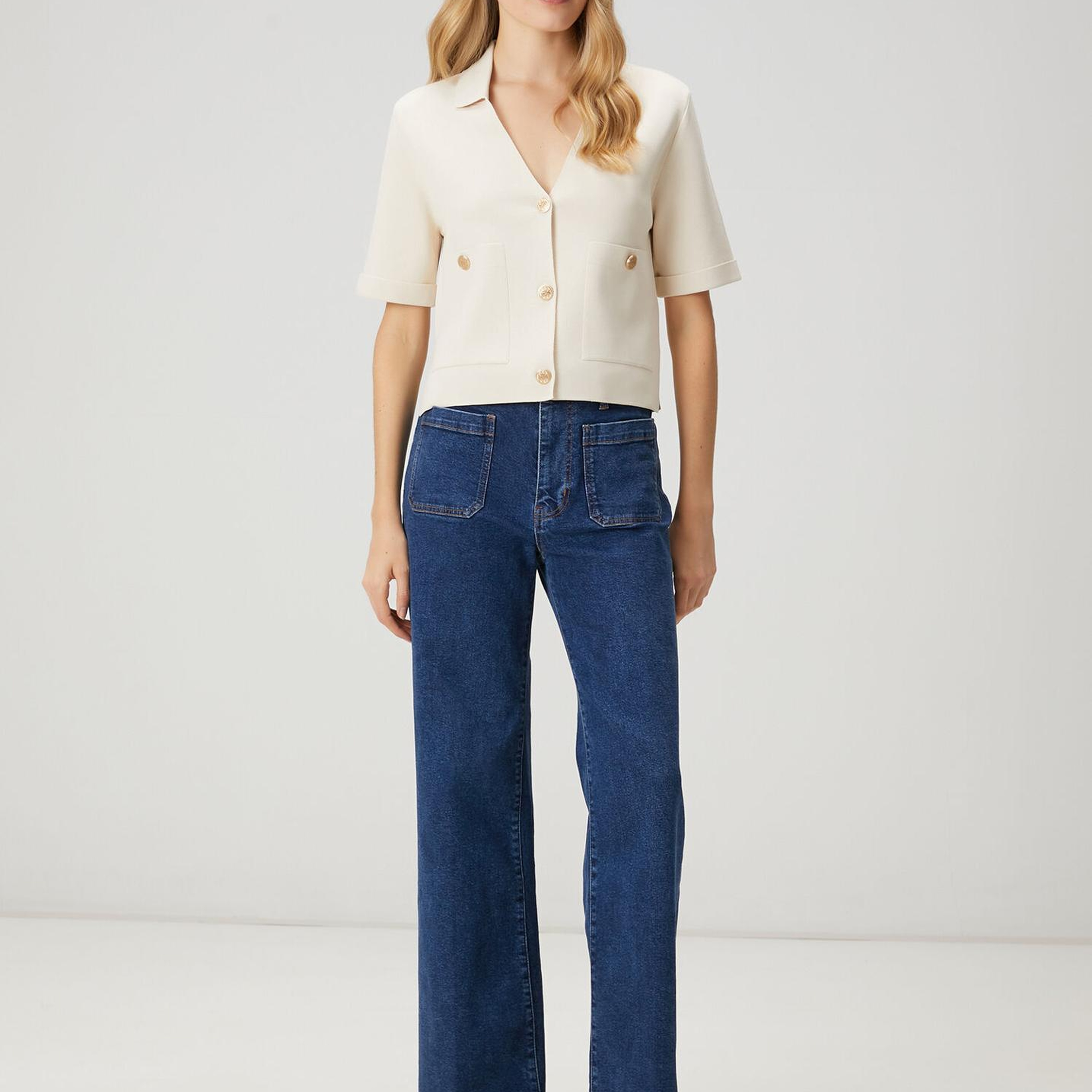 Beymen Club Kadın Ekru Çift Cepli Triko Ceket