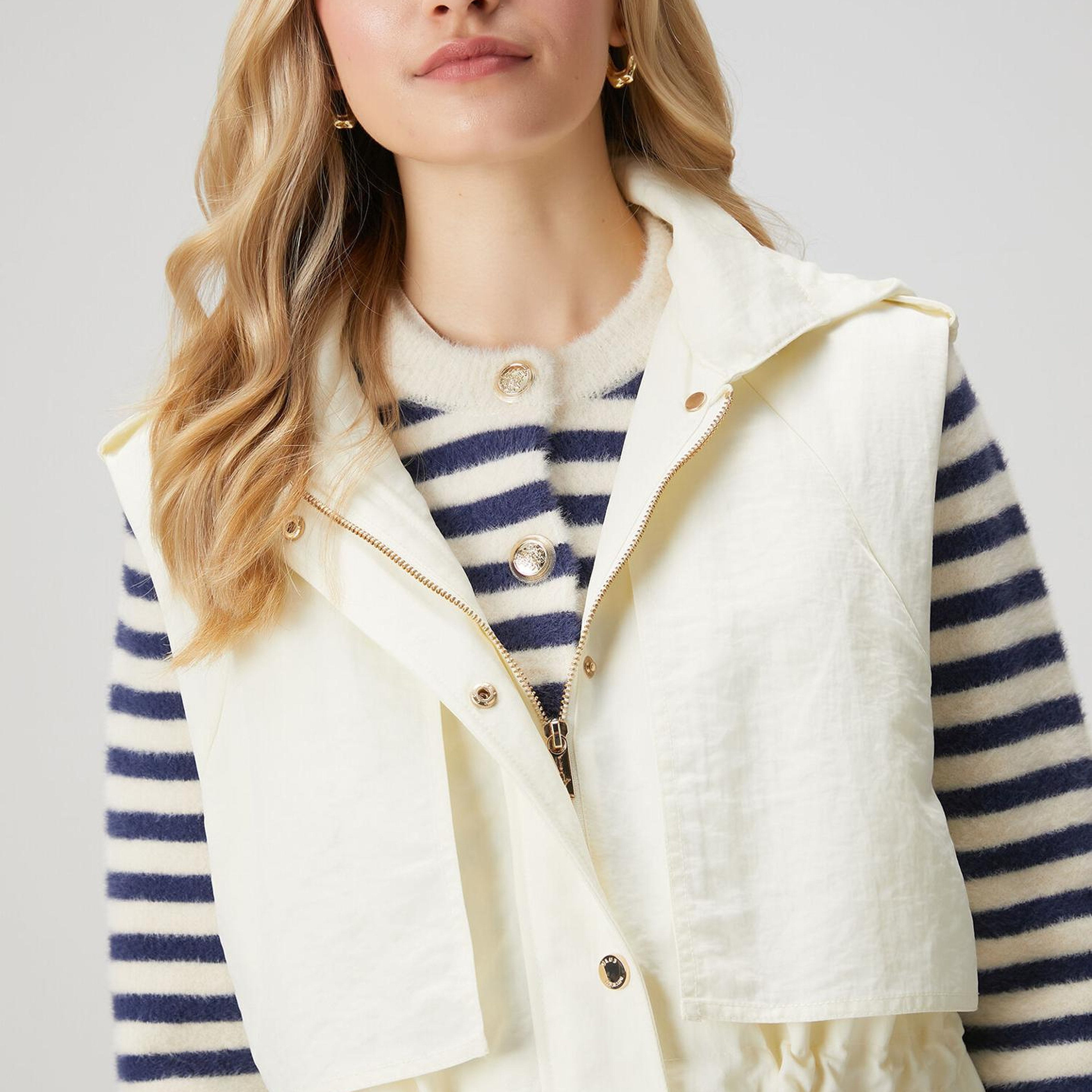 Beymen Club Kadın Lacivert Beyaz Çizgili Hırka