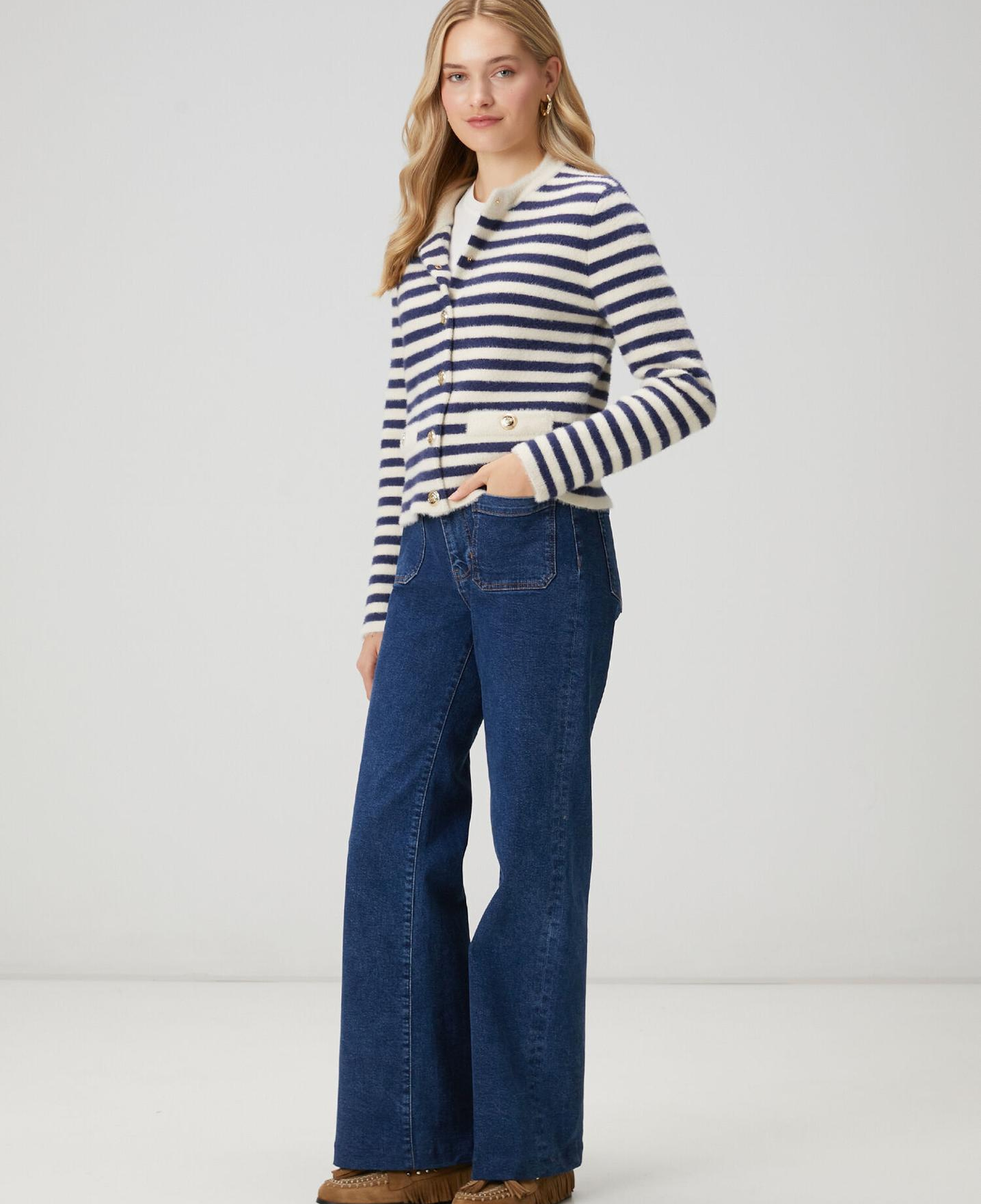 Beymen Club Kadın Lacivert Beyaz Çizgili Hırka