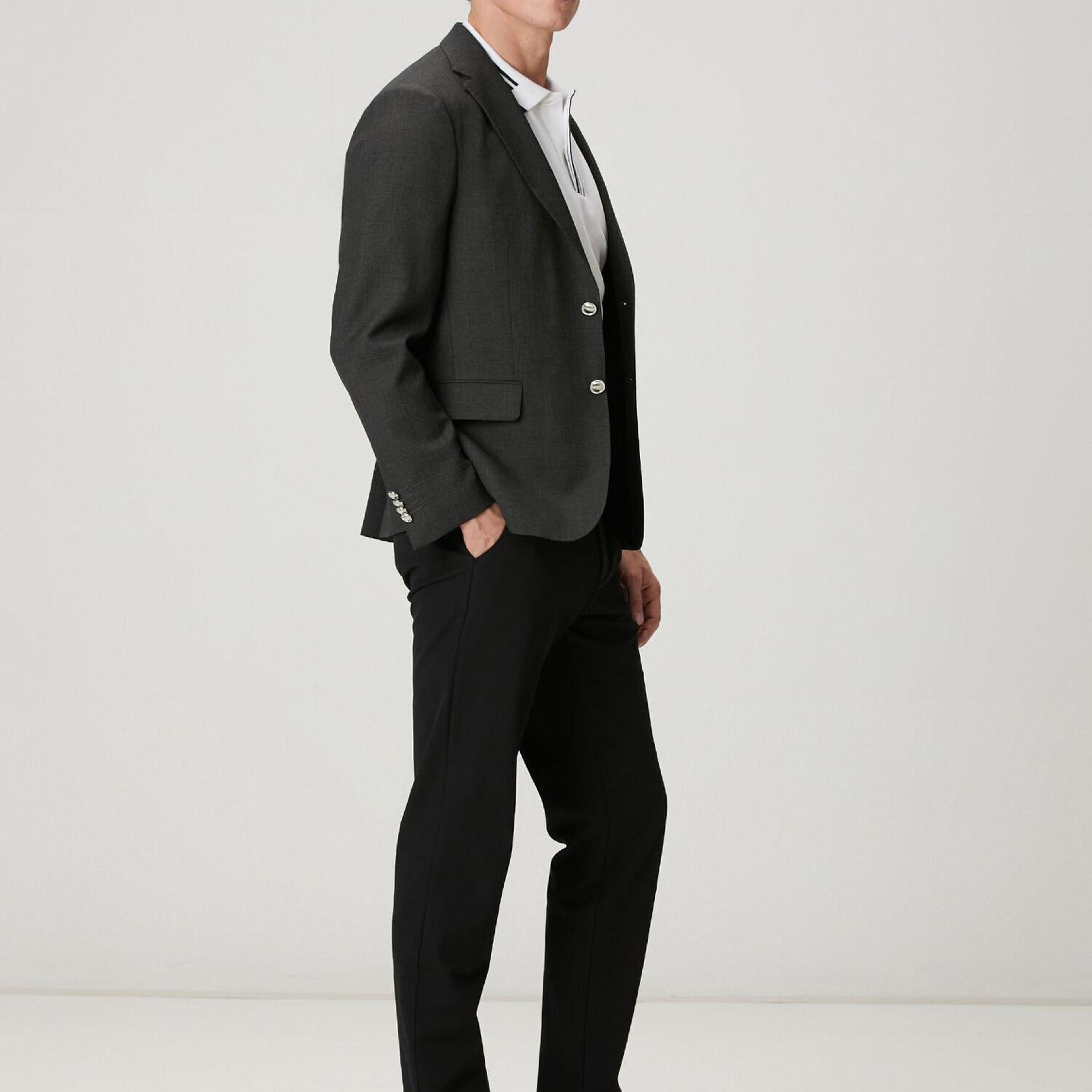 Beymen Club Erkek Antrasit Mini Petek Dokulu Yün Dokuma Blazer