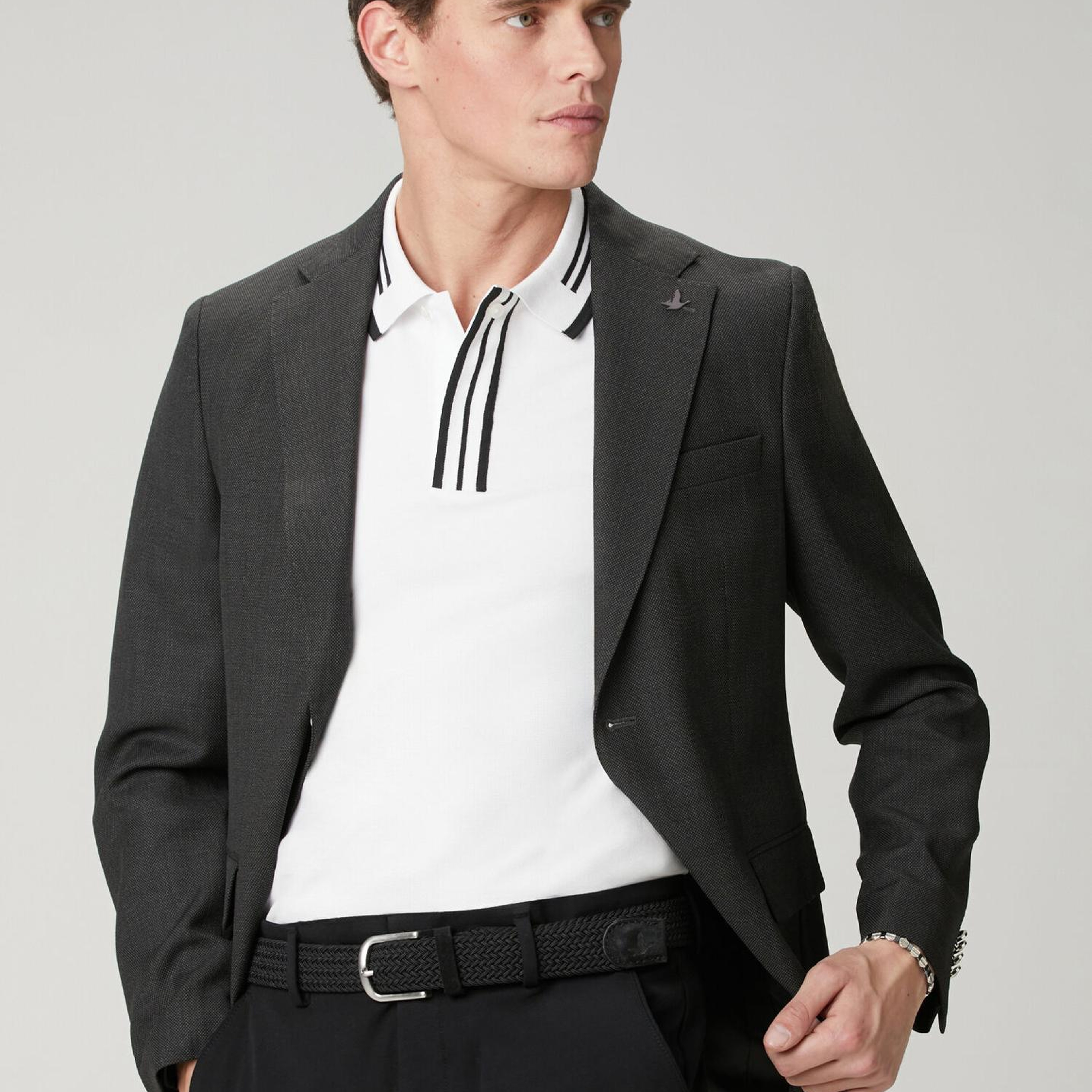 Beymen Club Erkek Antrasit Mini Petek Dokulu Yün Dokuma Blazer