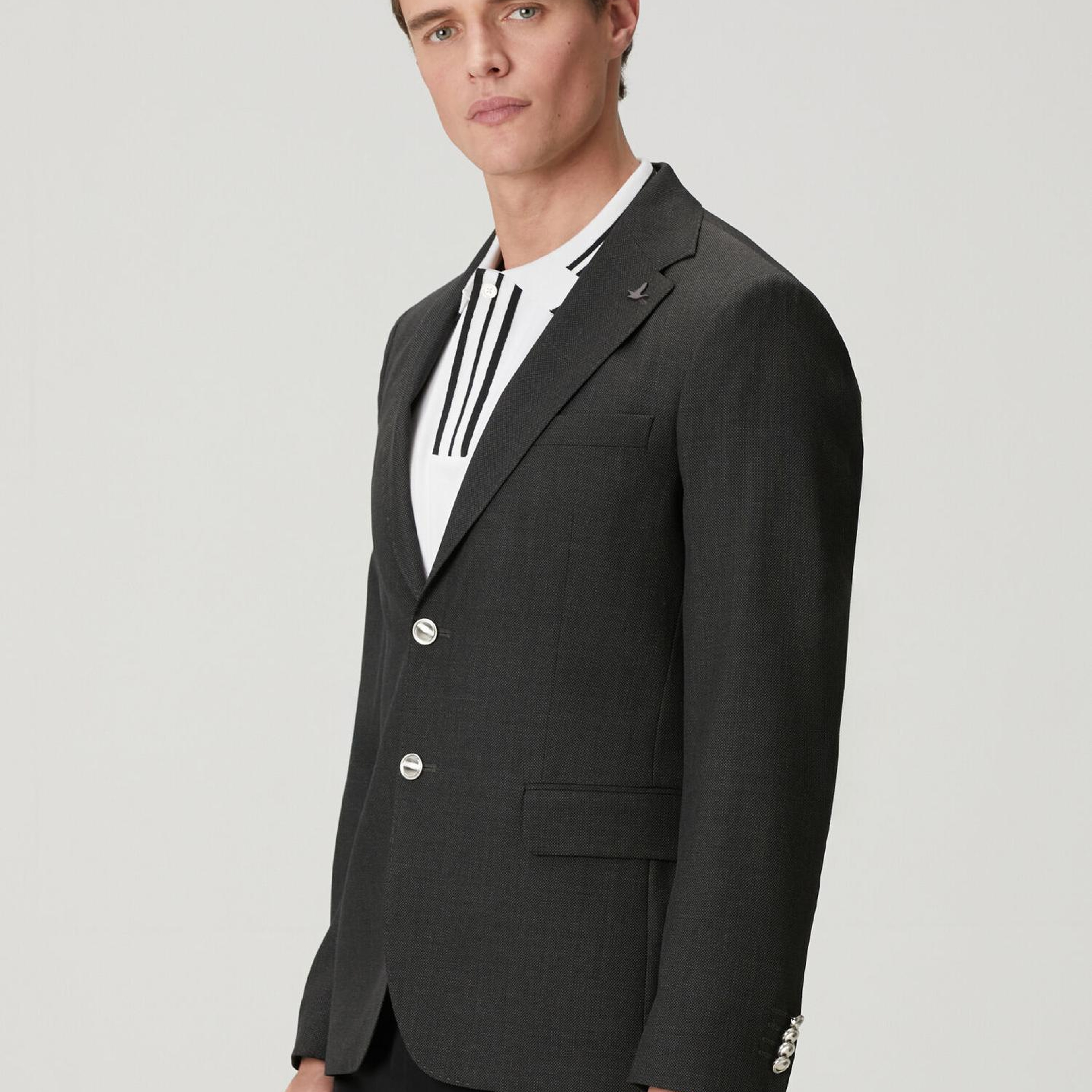 Beymen Club Erkek Antrasit Mini Petek Dokulu Yün Dokuma Blazer