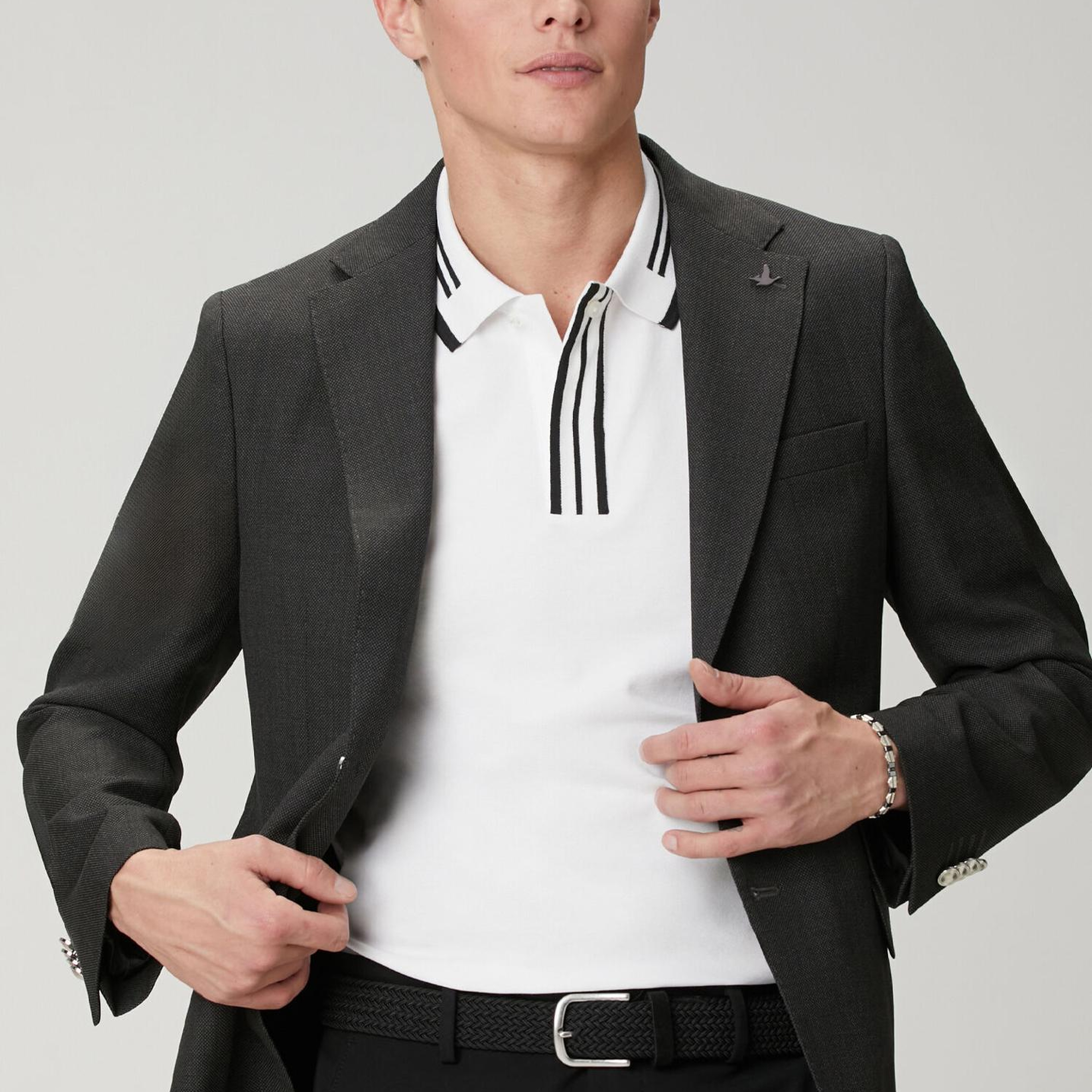 Beymen Club Erkek Antrasit Mini Petek Dokulu Yün Dokuma Blazer