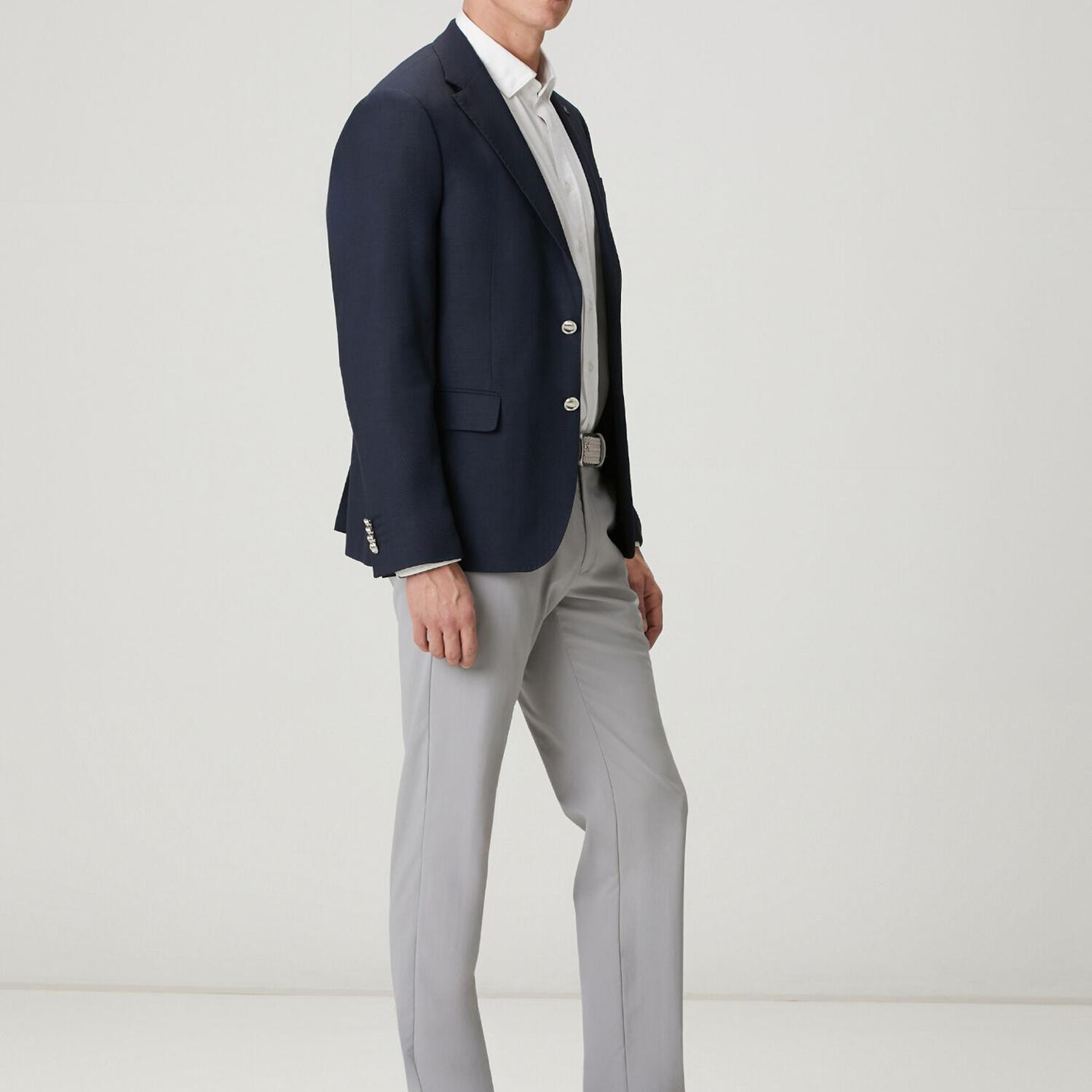 Beymen Club Erkek Lacivert Mini Petek Dokulu Yün Dokuma Blazer