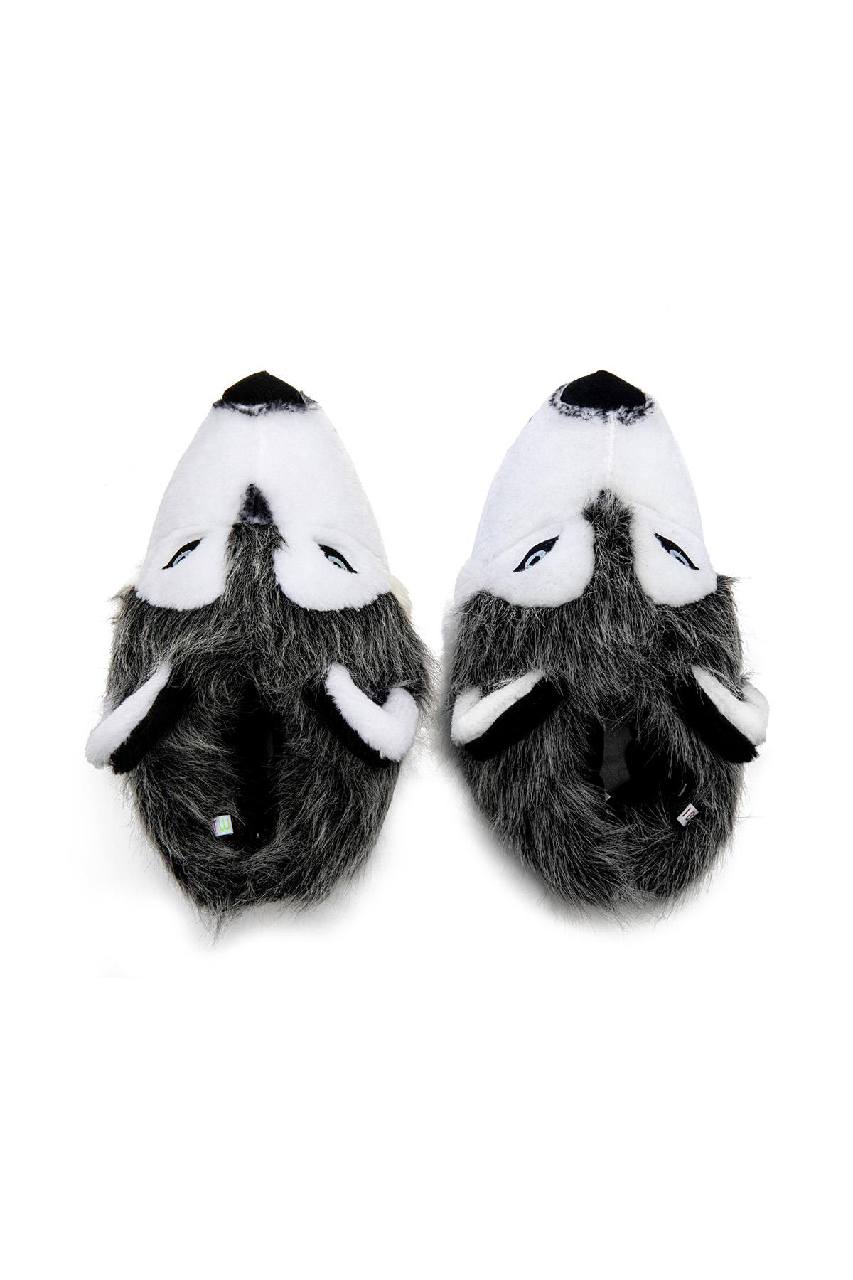 Husky Kadın, Garson Boy Hayvanlı Panduf Gri 36/41