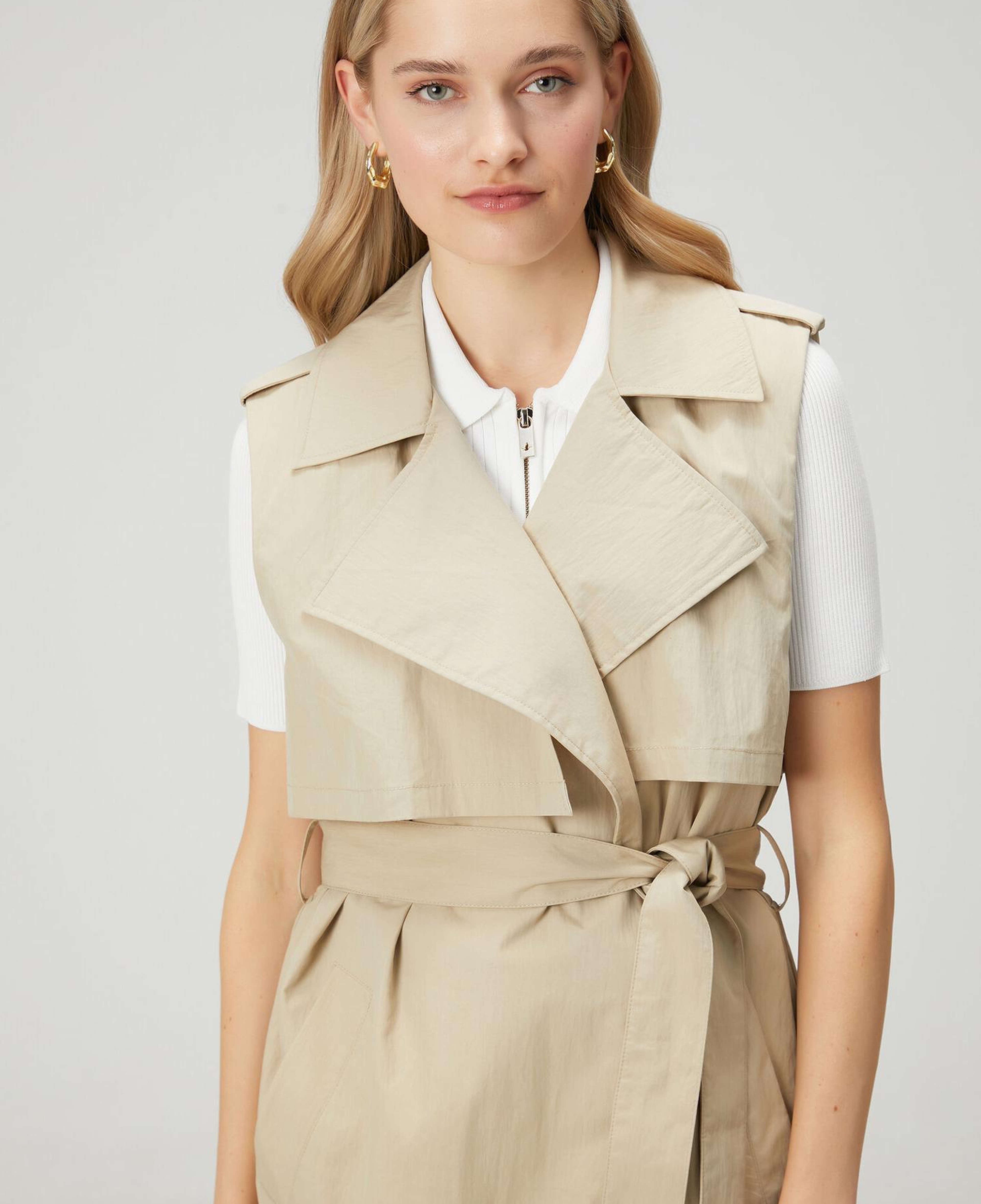 Beymen Club Kadın Bej Teknik Kumaş Uzun Yelek