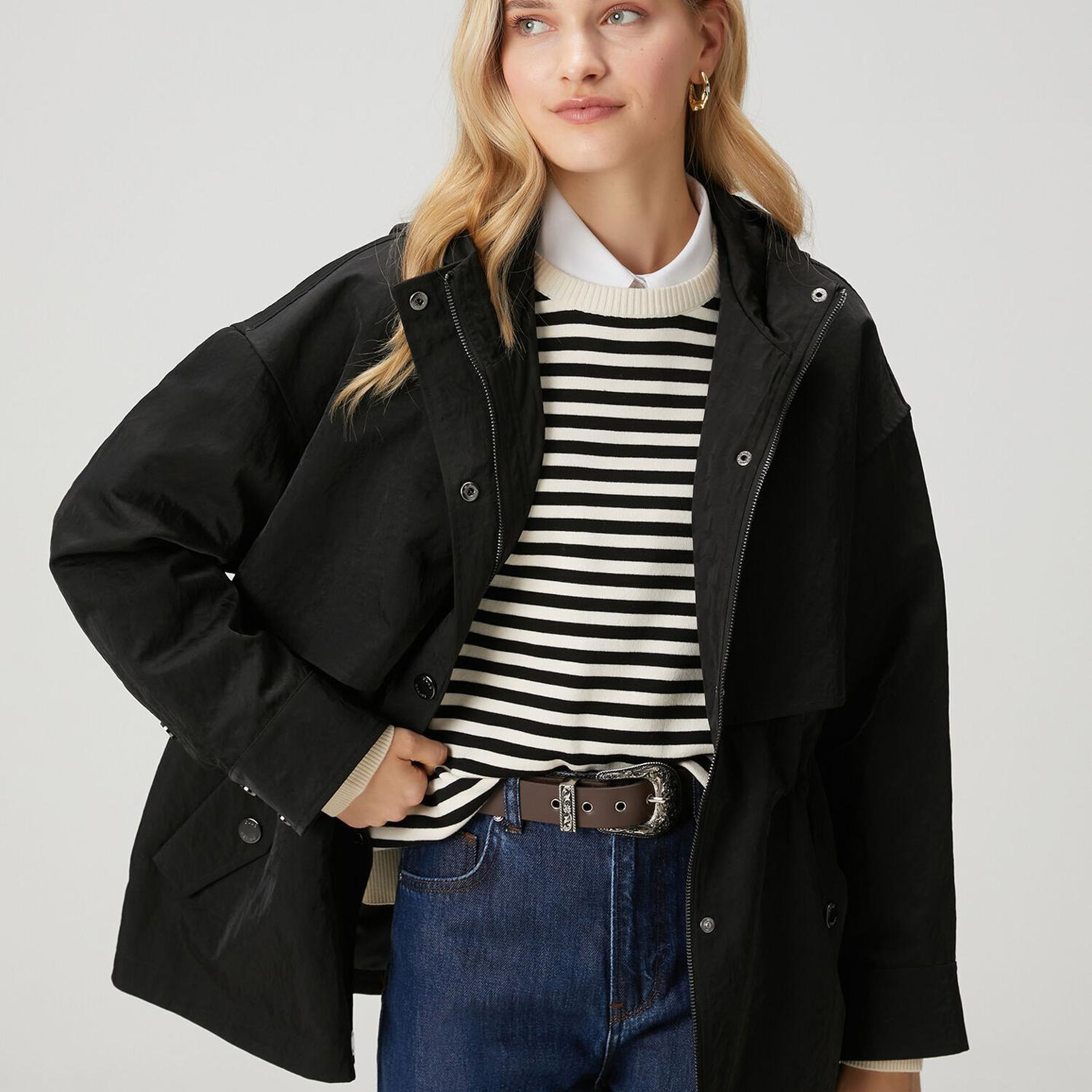 Beymen Club Kadın Siyah Kapüşonlu Mont