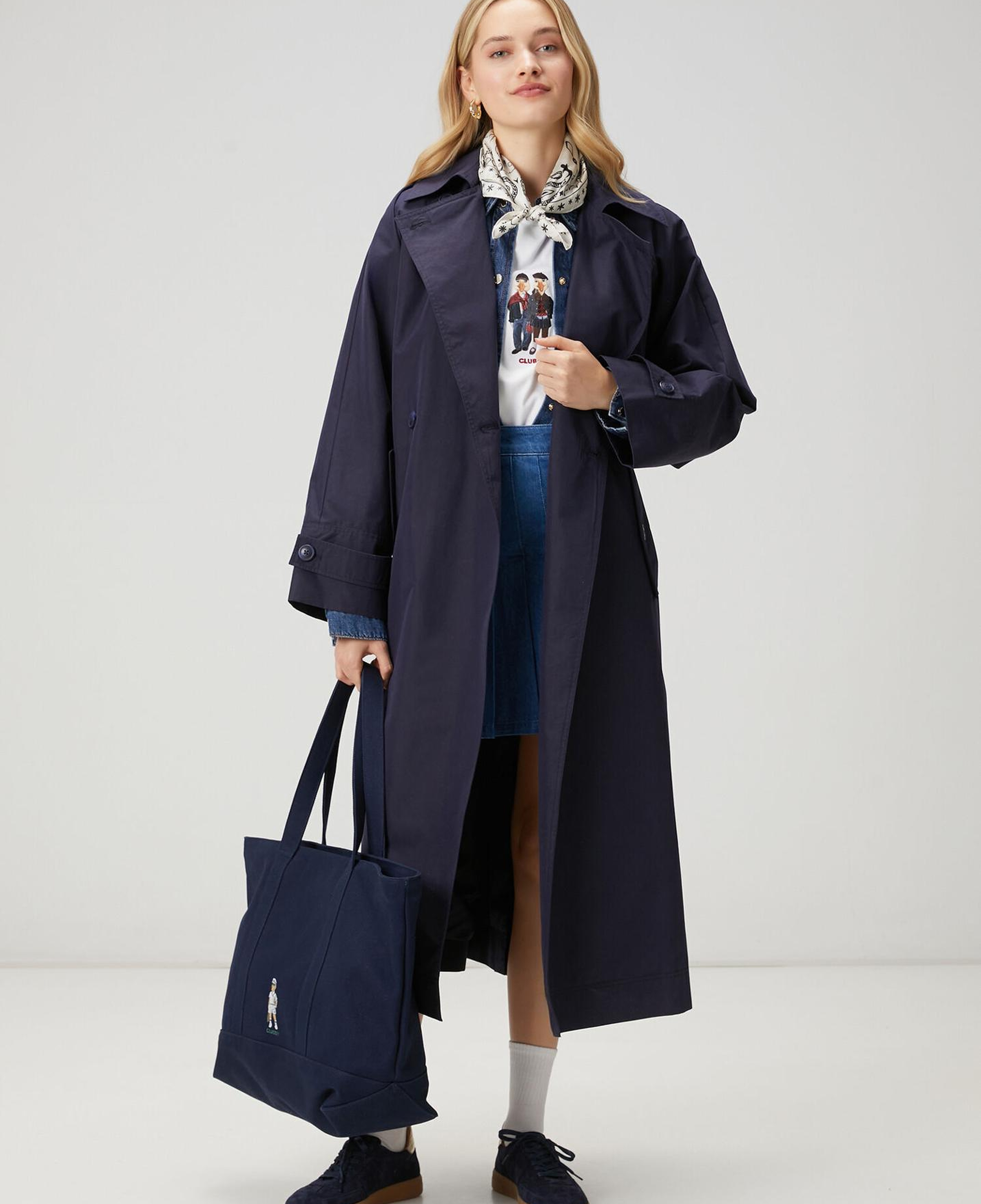 Beymen Club Kadın Papertouch Oversize Lacivert Pardösü