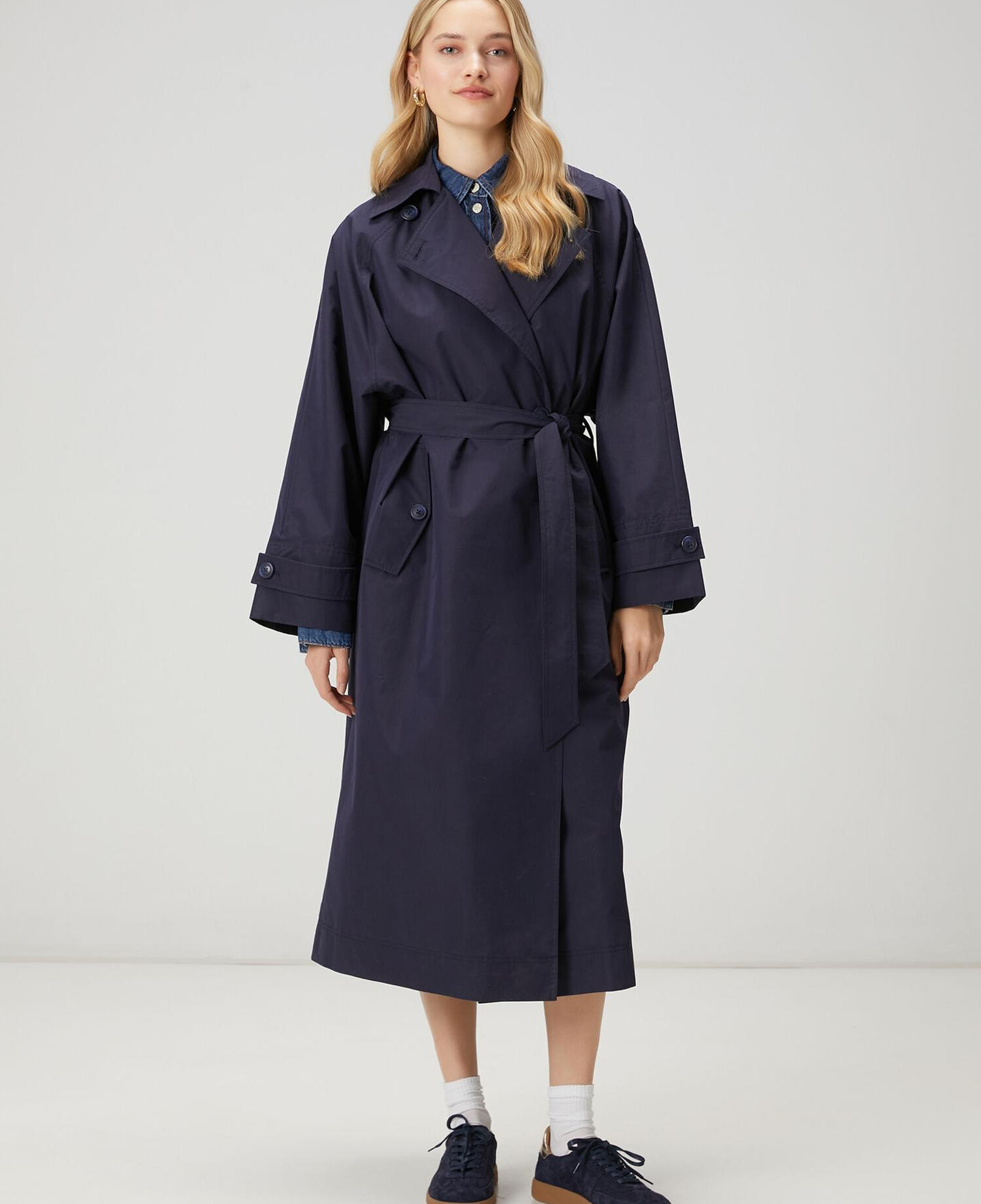 Beymen Club Kadın Papertouch Oversize Lacivert Pardösü