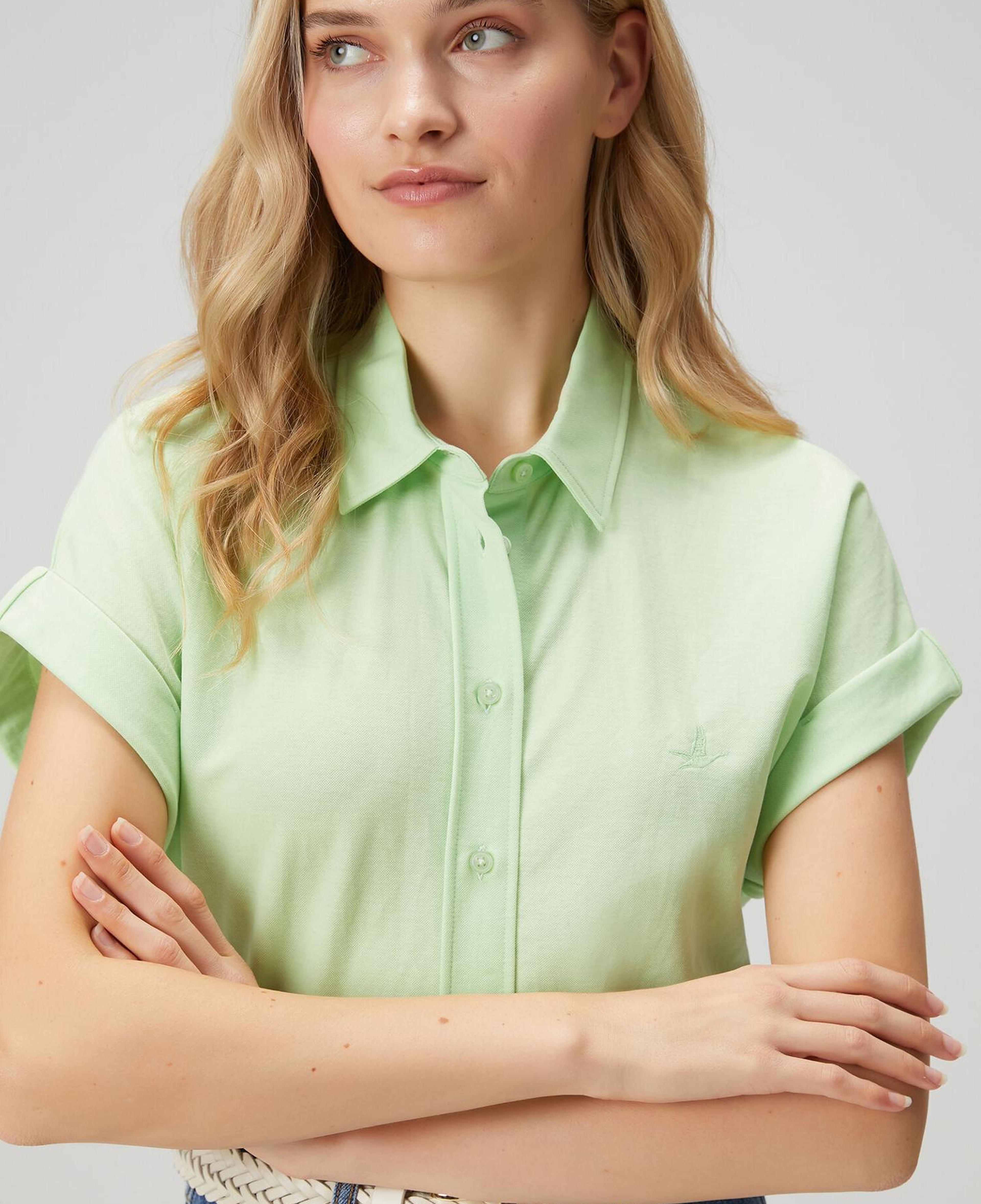 Beymen Club Kadın Açık Yeşil Kısa Kol Pike Gömlek