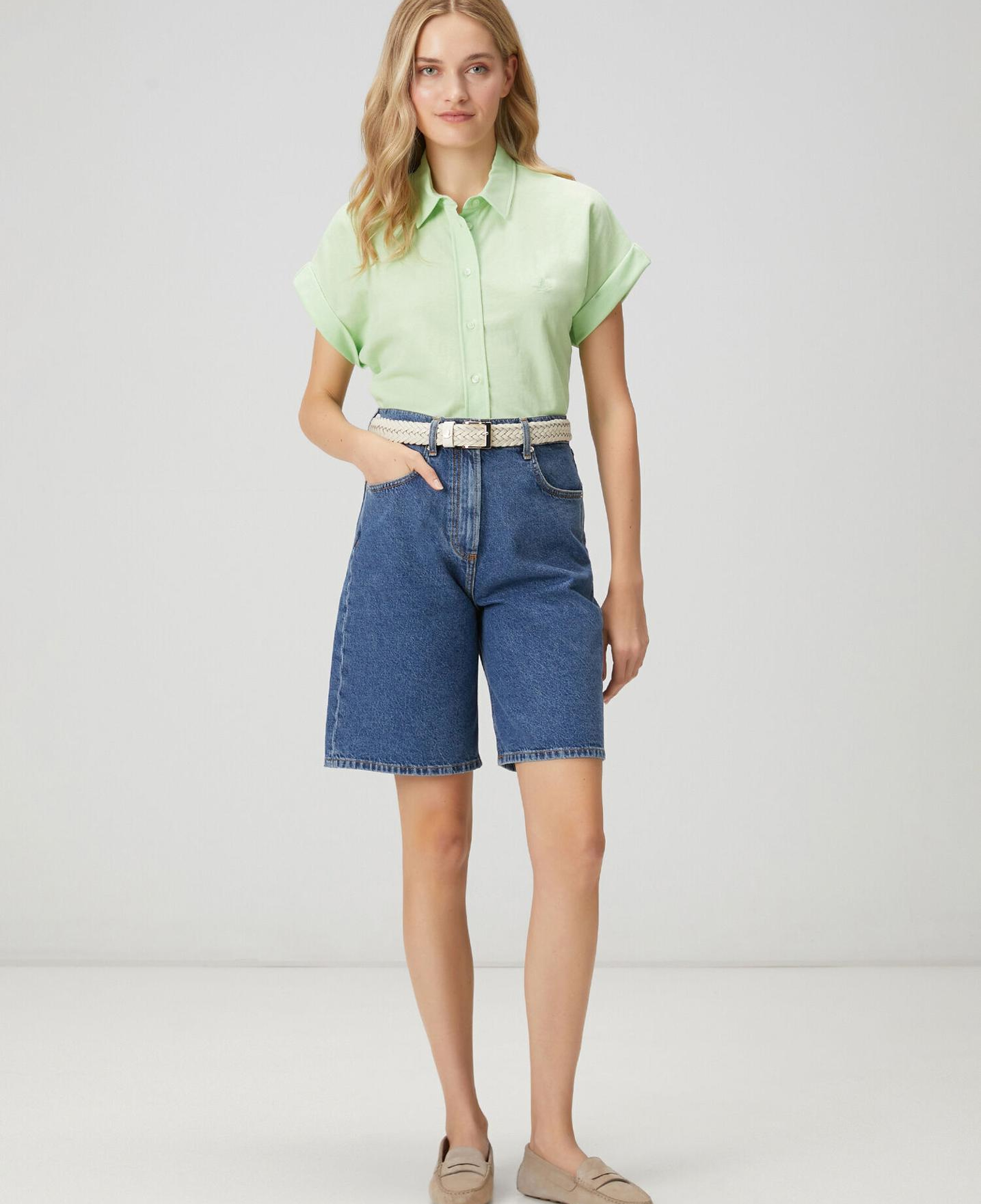 Beymen Club Kadın Açık Yeşil Kısa Kol Pike Gömlek