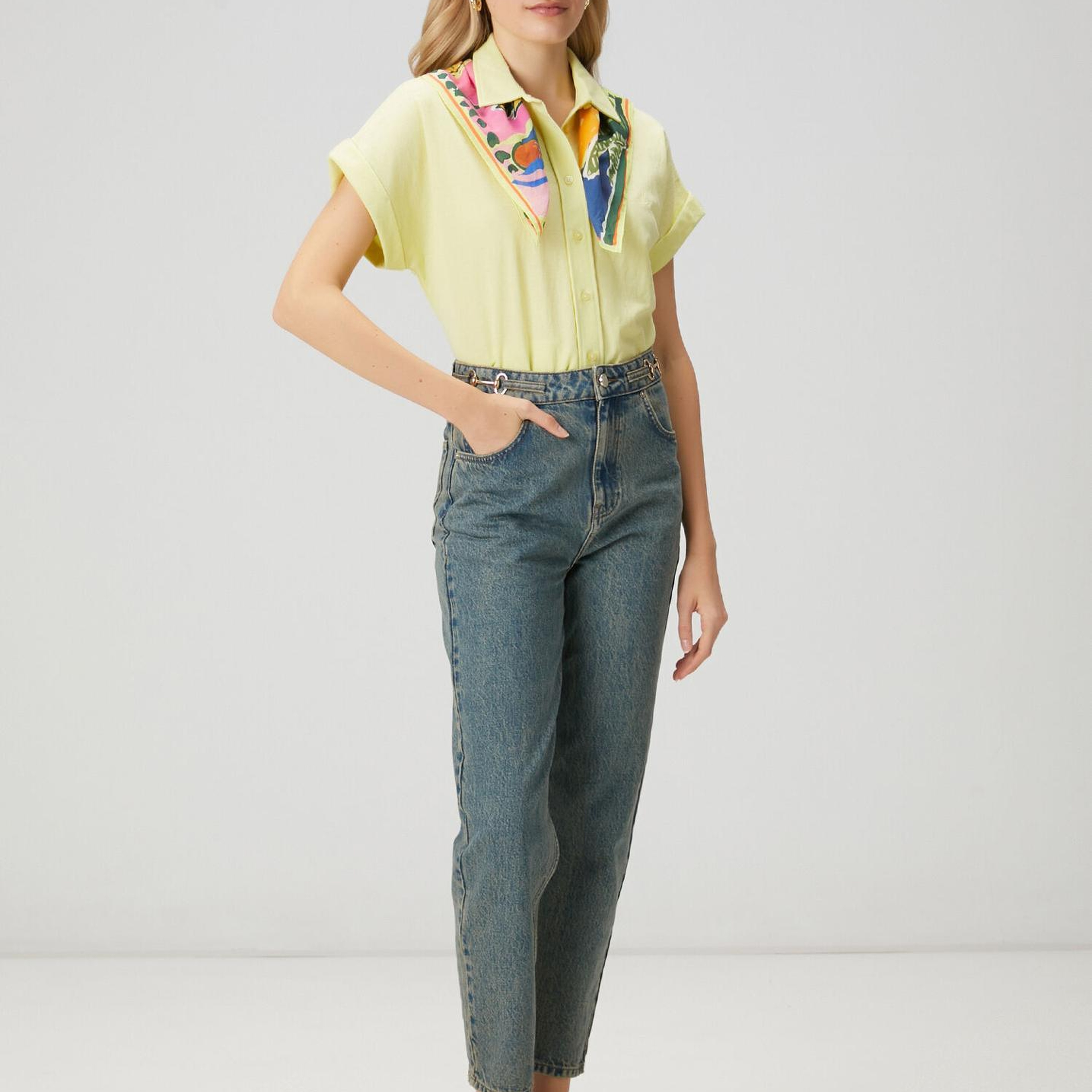 Beymen Club Kadın Açık Sarı Kısa Kol Pike Gömlek