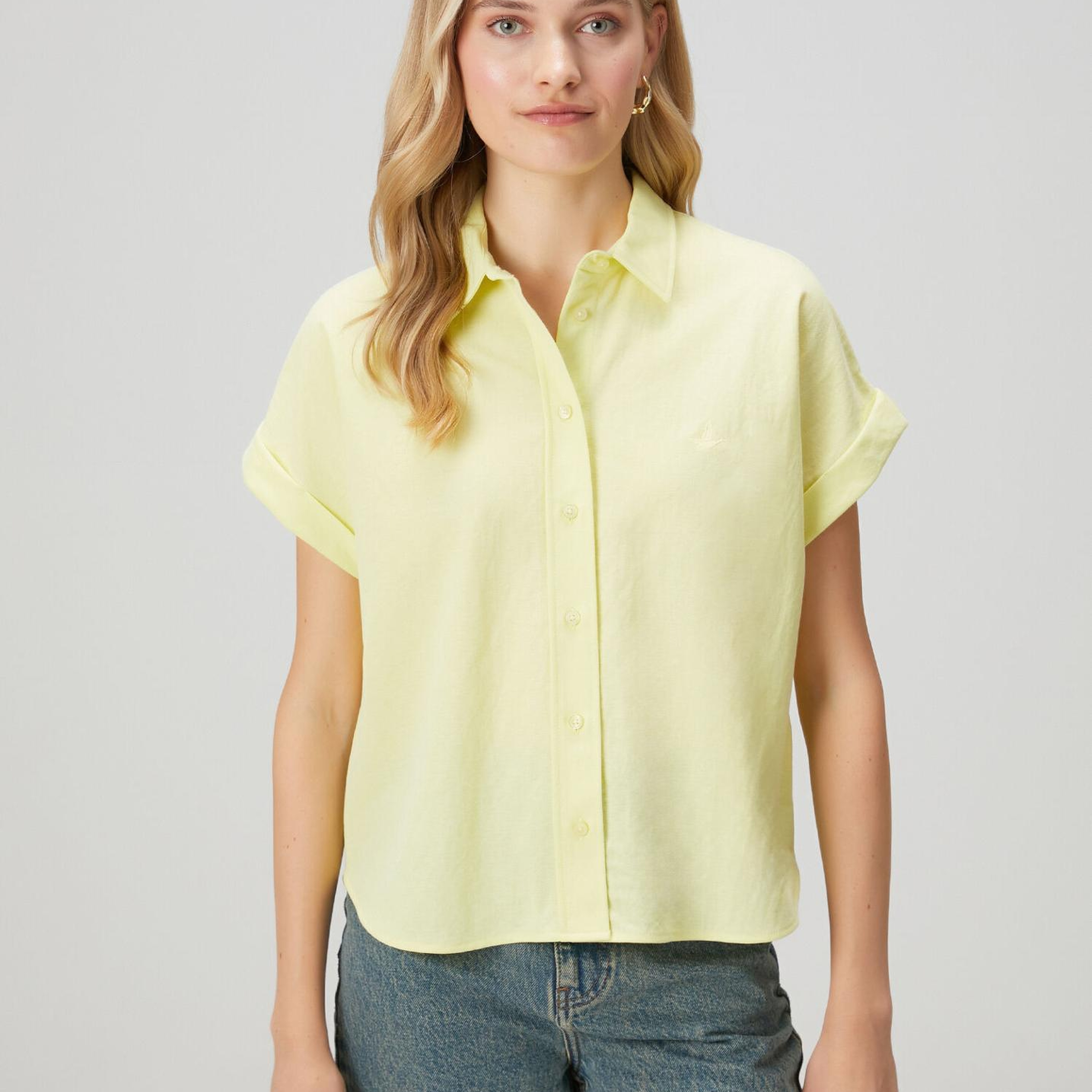 Beymen Club Kadın Açık Sarı Kısa Kol Pike Gömlek