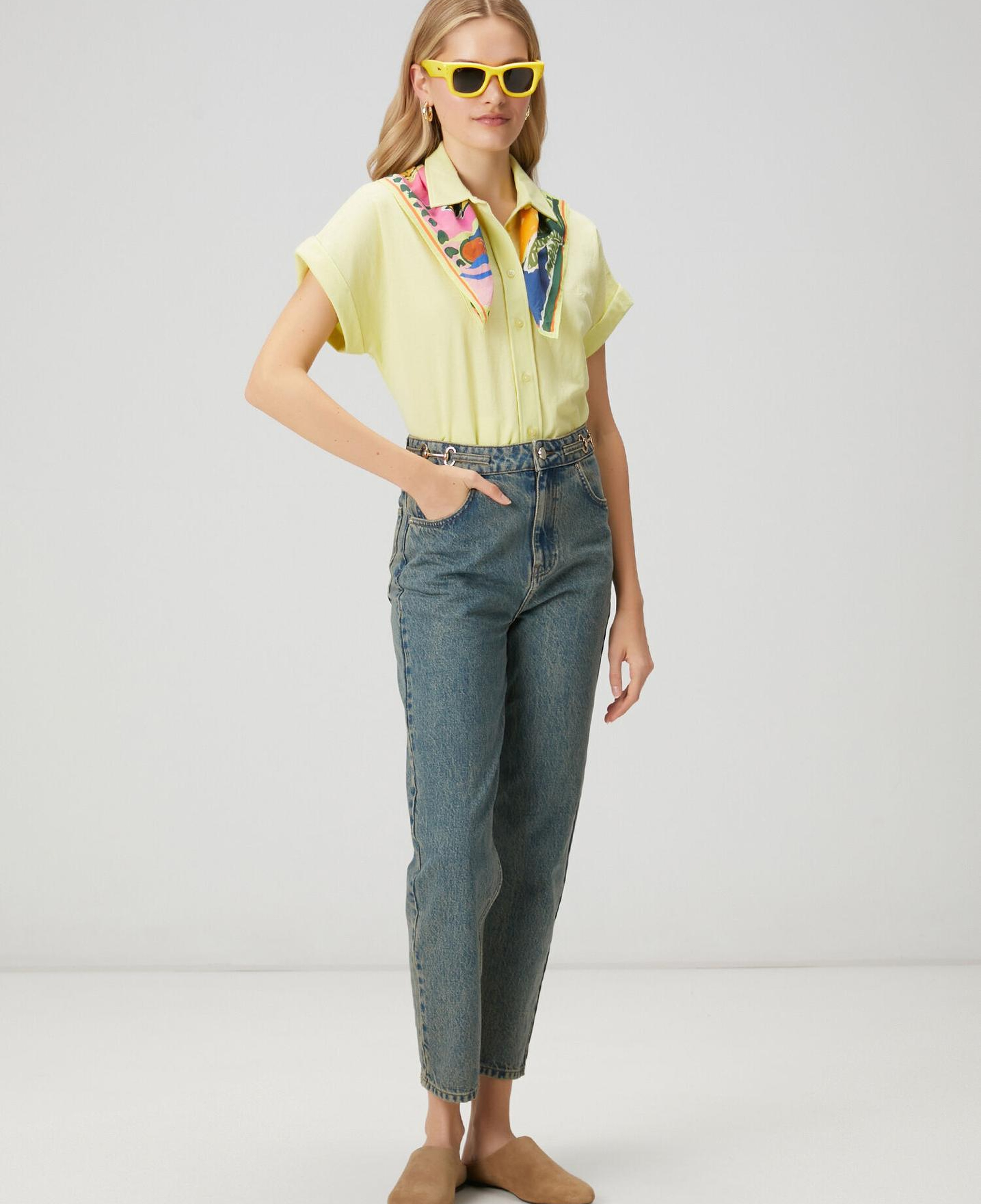 Beymen Club Kadın Açık Sarı Kısa Kol Pike Gömlek