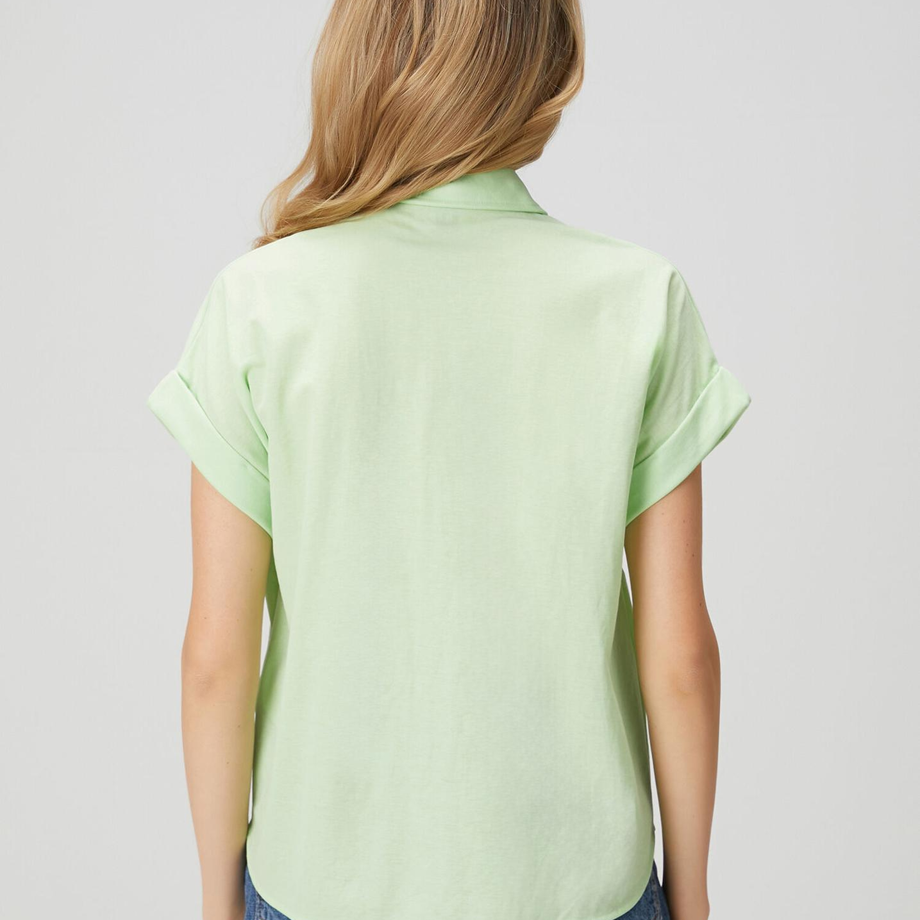 Beymen Club Kadın Açık Yeşil Kısa Kol Pike Gömlek