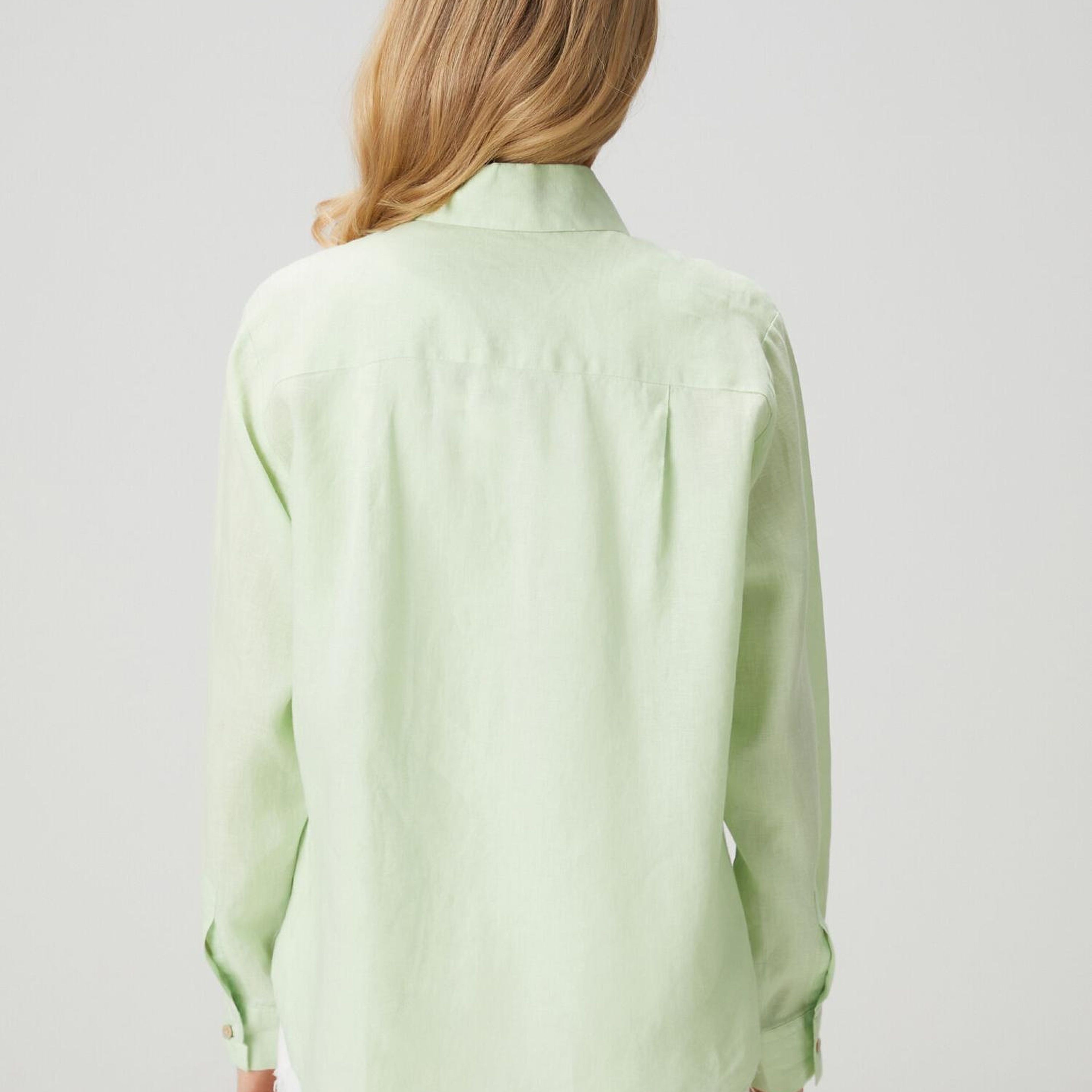 Beymen Club Kadın Yeşil Keten Gömlek